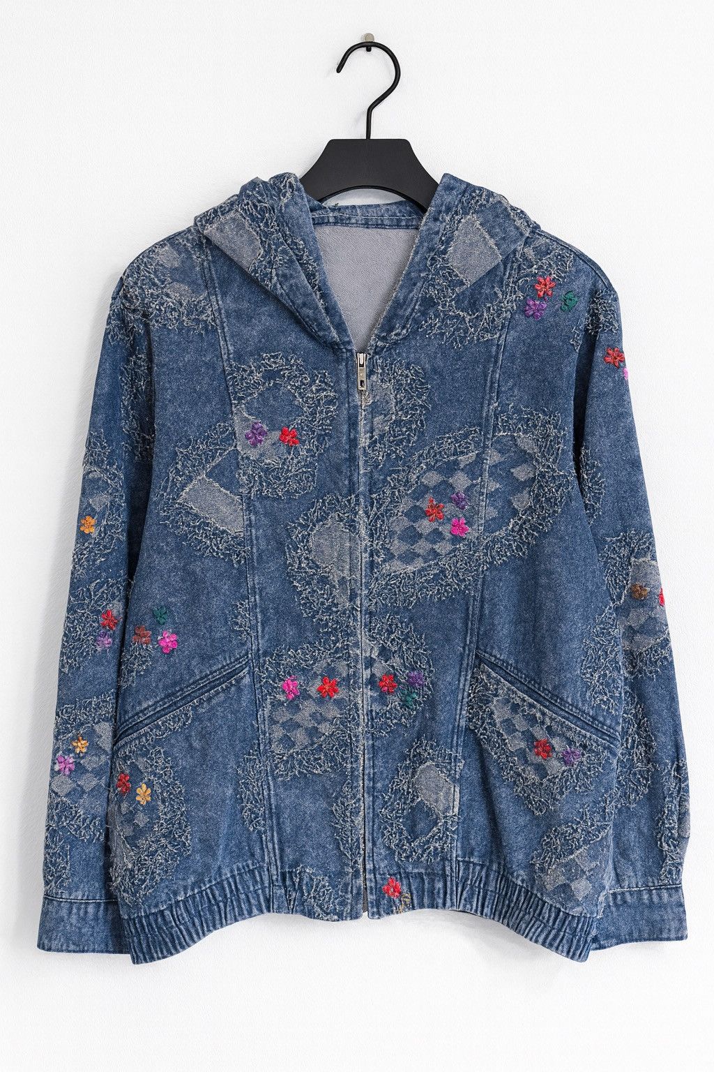 Vintage Vintage 90s Hyo Sung Embroidered Boro Denim Hoodie Jacket Size US L / EU 52-54 / 3 - 1 Thumbnail