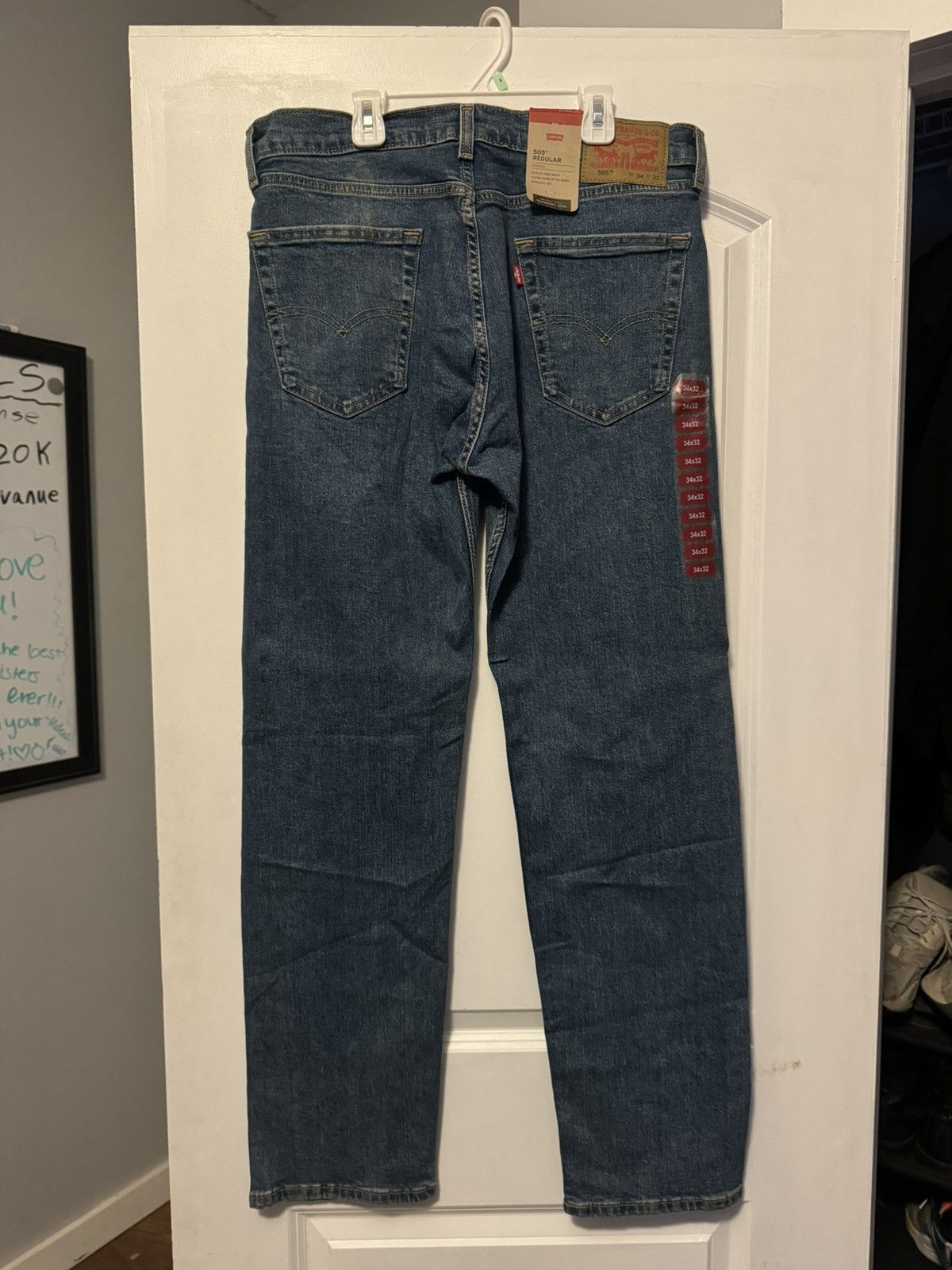 Levi's Levi’s 505 Medium Wash Blue Jeans Size US 34 / EU 50 - 3 Thumbnail