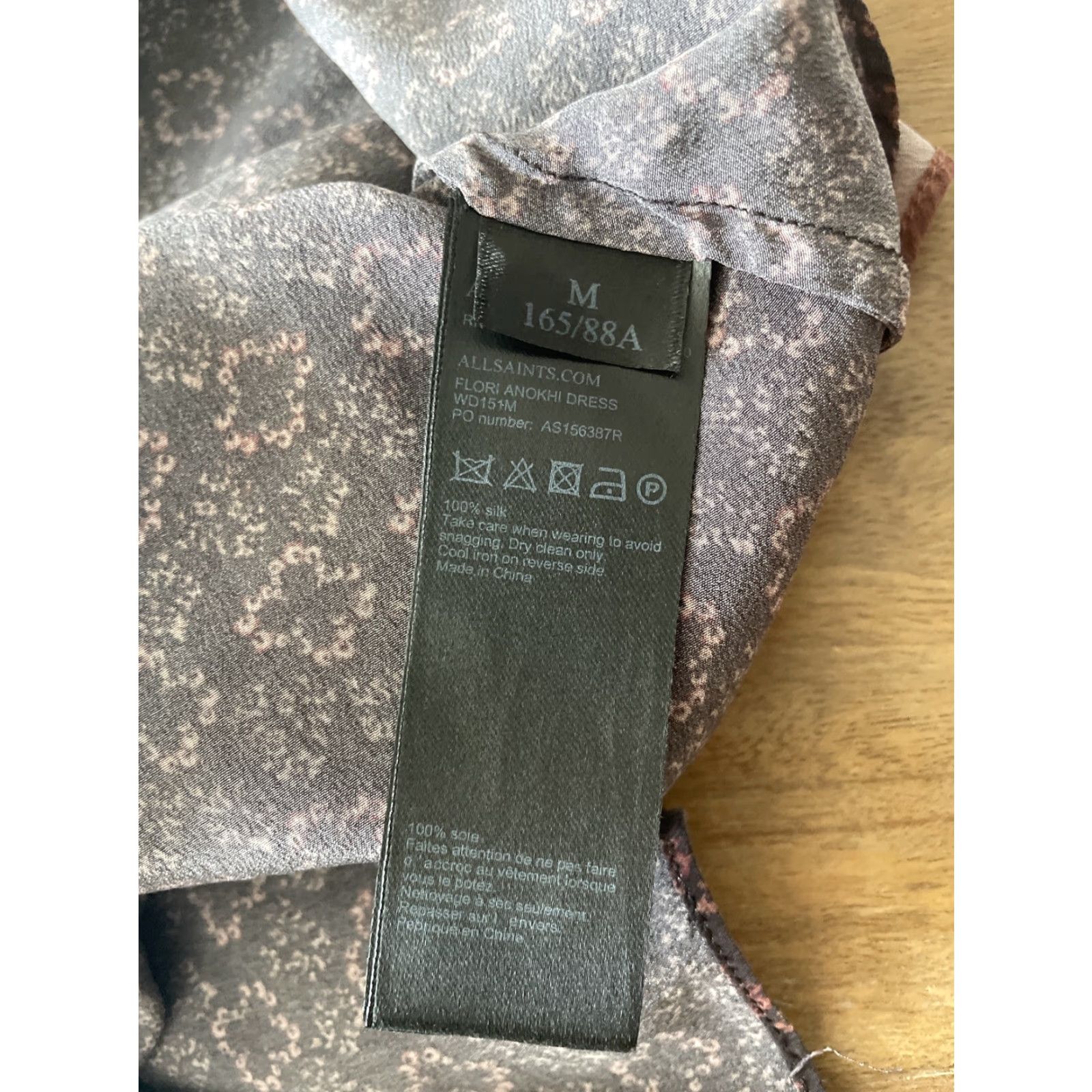 Allsaints AllSaints Silk Dress Flutter Sleeve Geometric Bohemian A-Line Knee Length M Multicolor Women Size M / US 6-8 / IT 42-44 - 4 Thumbnail