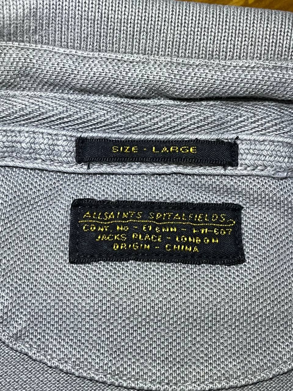 Designer Allsaints grey basic logo polo tee Size US L / EU 52-54 / 3 - 5 Thumbnail