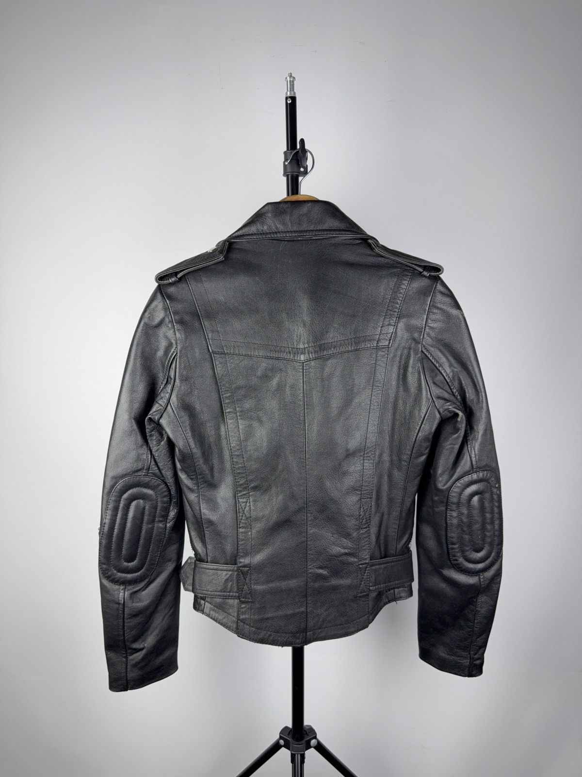 Leather Vintage Genuine Leather MOTO Bomber Jacket Rock Punk Rick Size S / US 4 / IT 40 - 13 Thumbnail