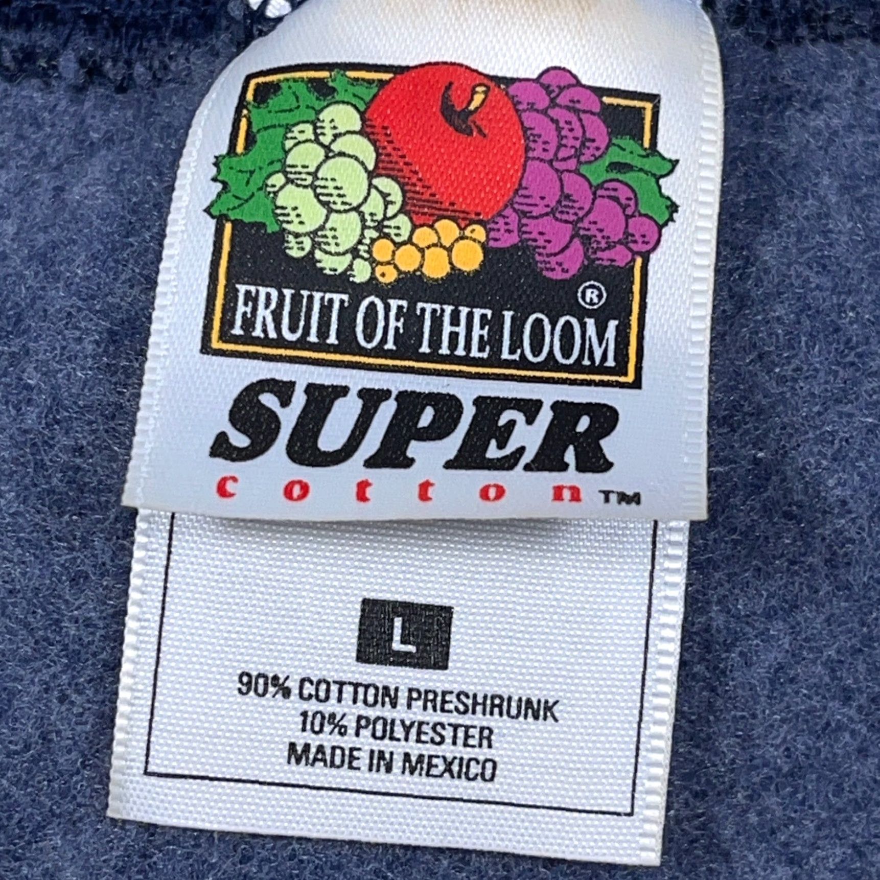 Fruit Of The Loom Vintage Fruit of the Loom Sweatshirt Men L Blue Crewneck Logo Embroidered 90s USA Flag Quilted Knit Pullover Sweatshirt Size US L / EU 52-54 / 3 - 3 Thumbnail