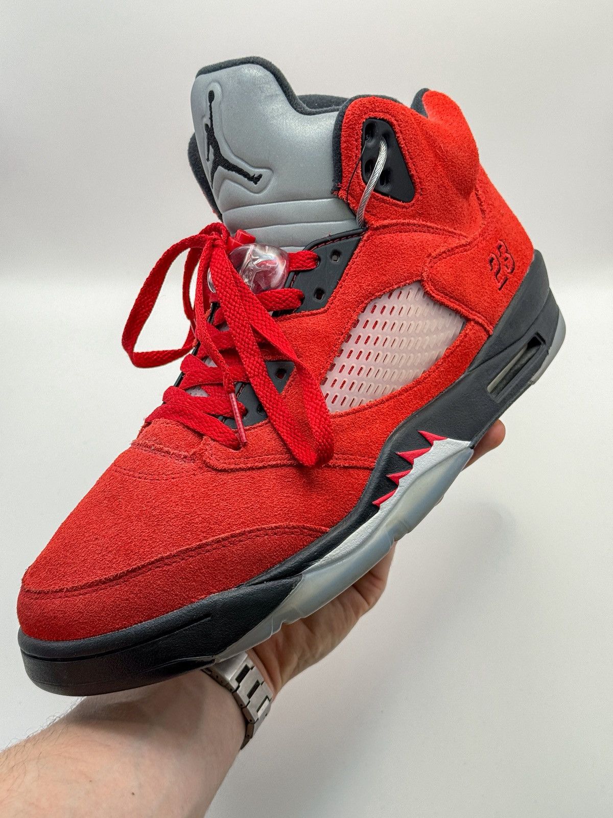 Nike Nike Air Jordan 5 Retro Raging Bull 2021 Fire Red Suede Size US 11 / EU 44 - 9 Thumbnail
