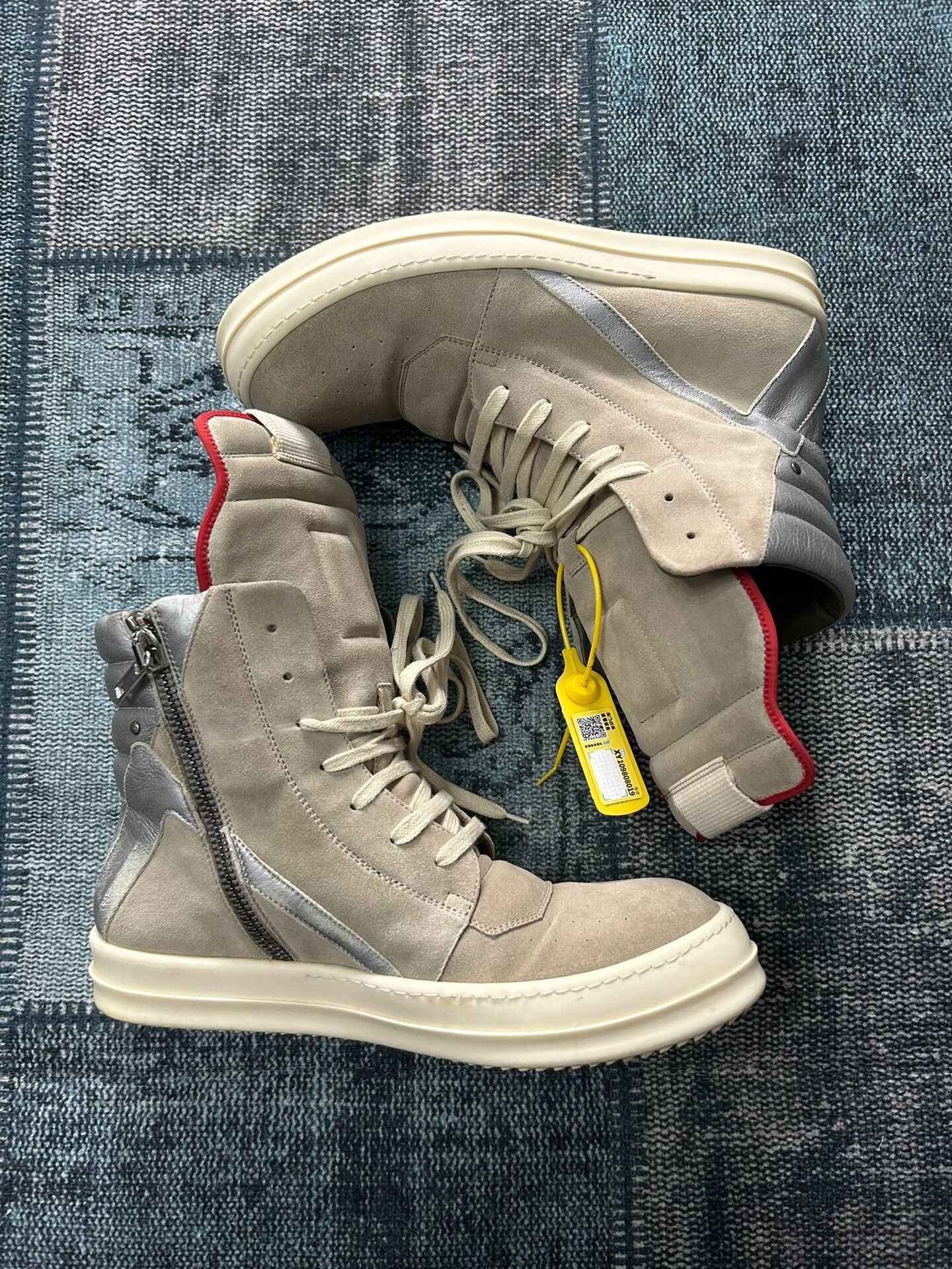 Rick Owens Rick Owens Lemon Yellow Milk Suede Geobasket Size 43