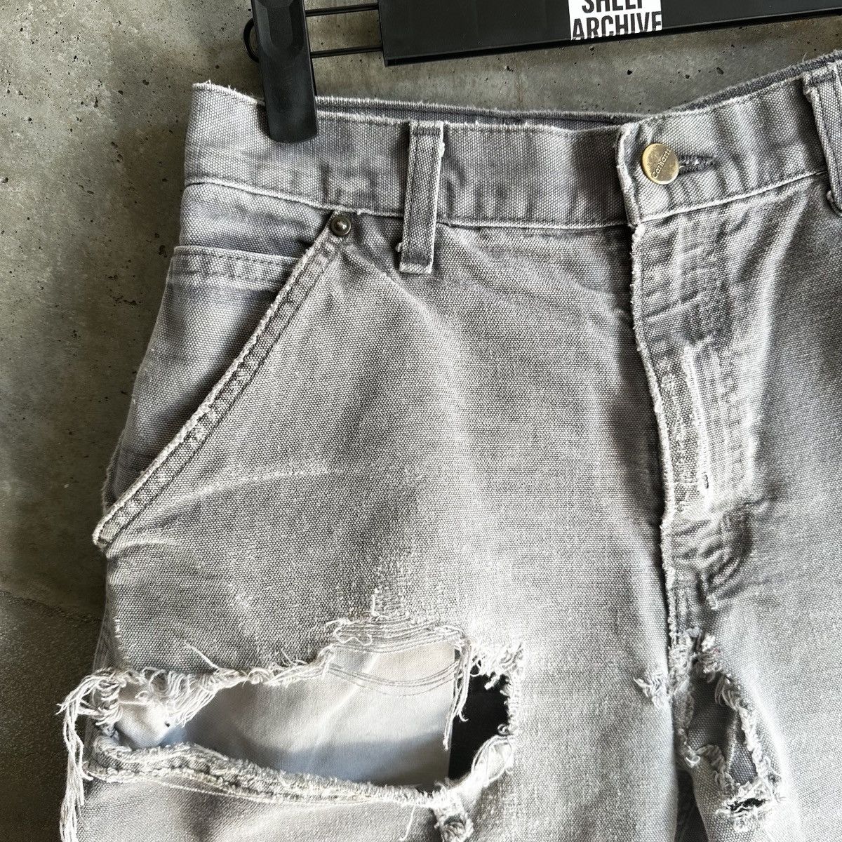 Carhartt Vintage THRASHED Carhartt Double Knee Carpenter Shorts 🚬 Size US 30 / EU 46 - 2 Thumbnail