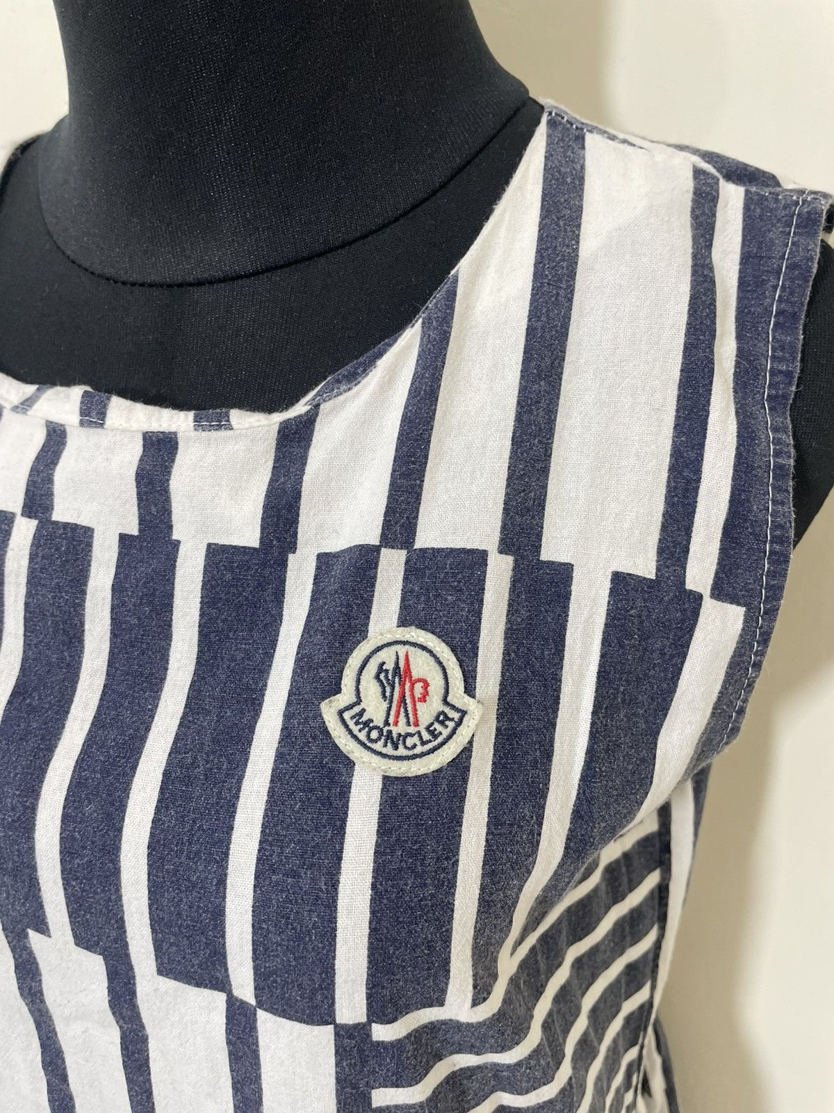 Moncler 2000s Moncler Sleeveless Striped Patchwork Dress Y2K Loro Size M / US 6-8 / IT 42-44 - 3 Thumbnail