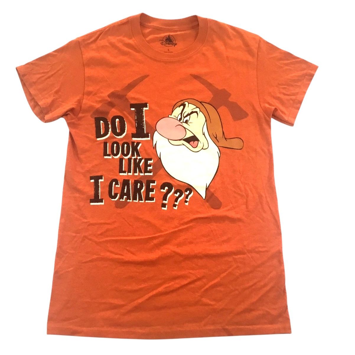 Disney Disney Grumpy T-Shirt Small Orange Do I Look Like I Care? Size US S / EU 44-46 / 1 - 1 Thumbnail