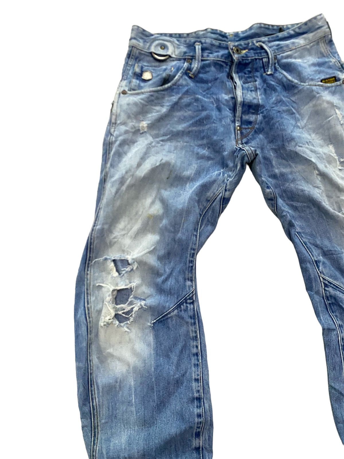 G-Star × Japanese Brand Distress Ripped Style G Star Slim Type Design Size US 29 - 2 Thumbnail
