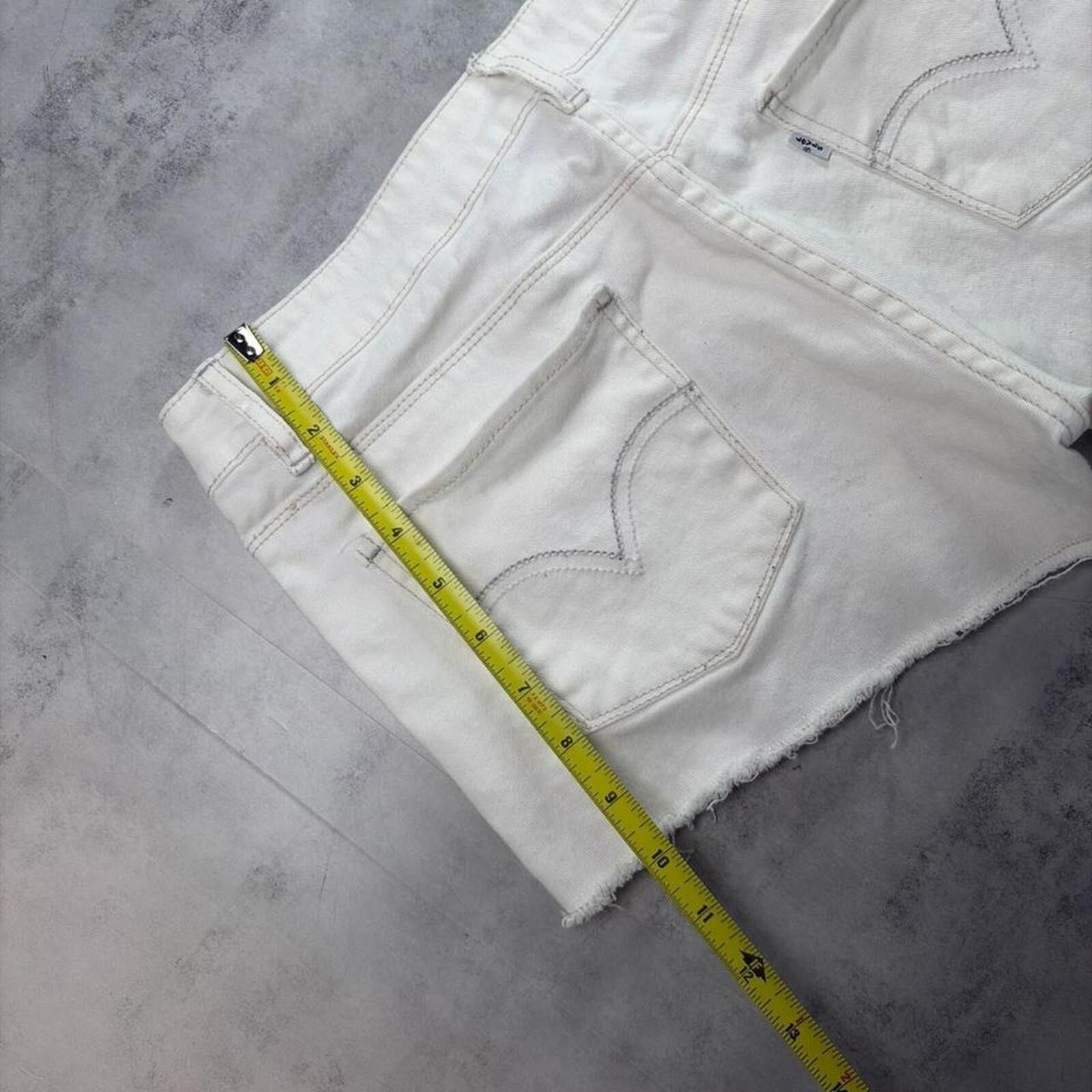 Levi's Y2K White Levi’s Shorty Short Grunge Mini Denim Shorts Size 34" / US 12 / IT 48 - 7 Thumbnail
