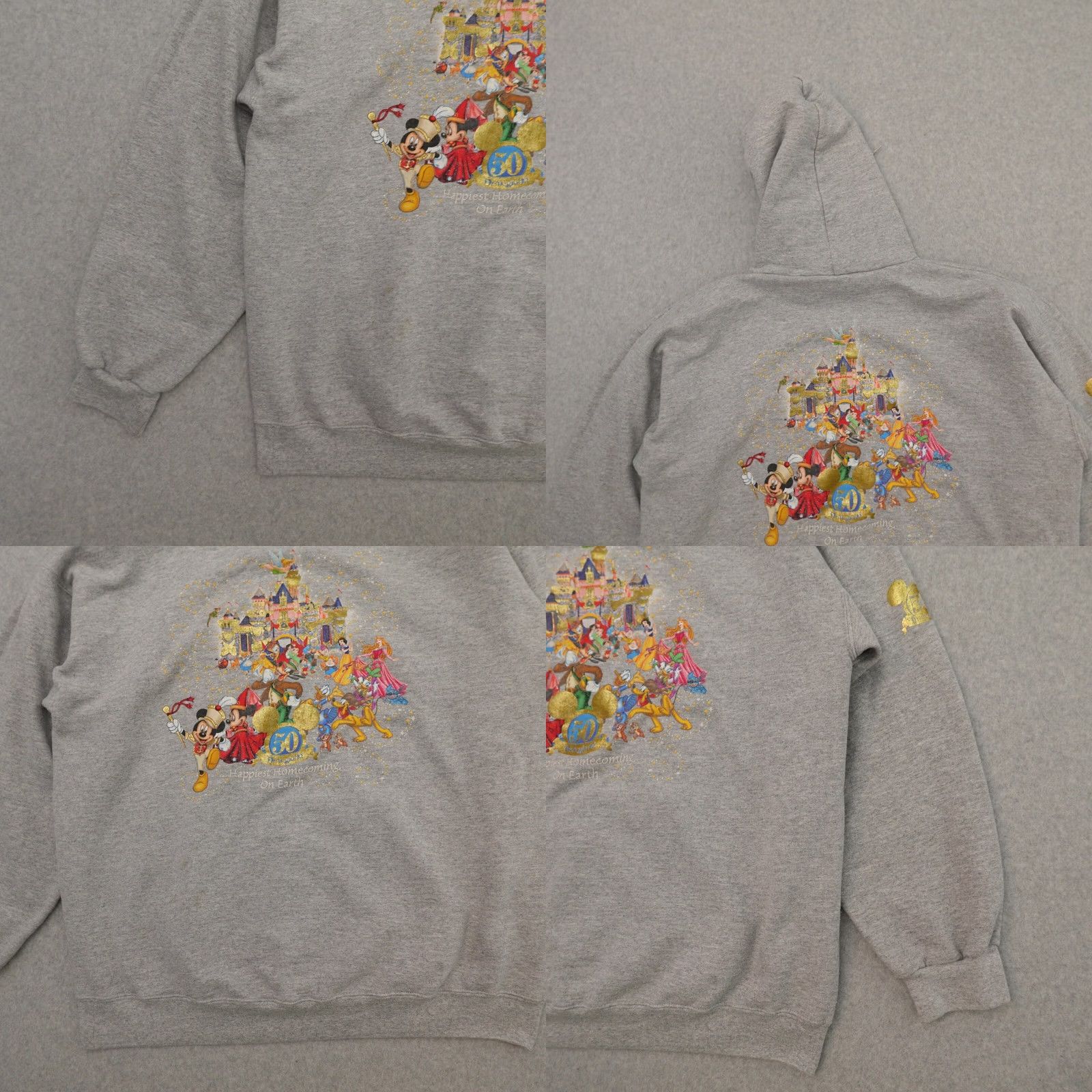 Disney Walt Disney World 50th Anniversary Disney XL Pullover Sweatshirt Gray Sweatshirt Mens XL 50th Anniversary Measures in Pictures Size US XL / EU 56 / 4 - 9 Thumbnail