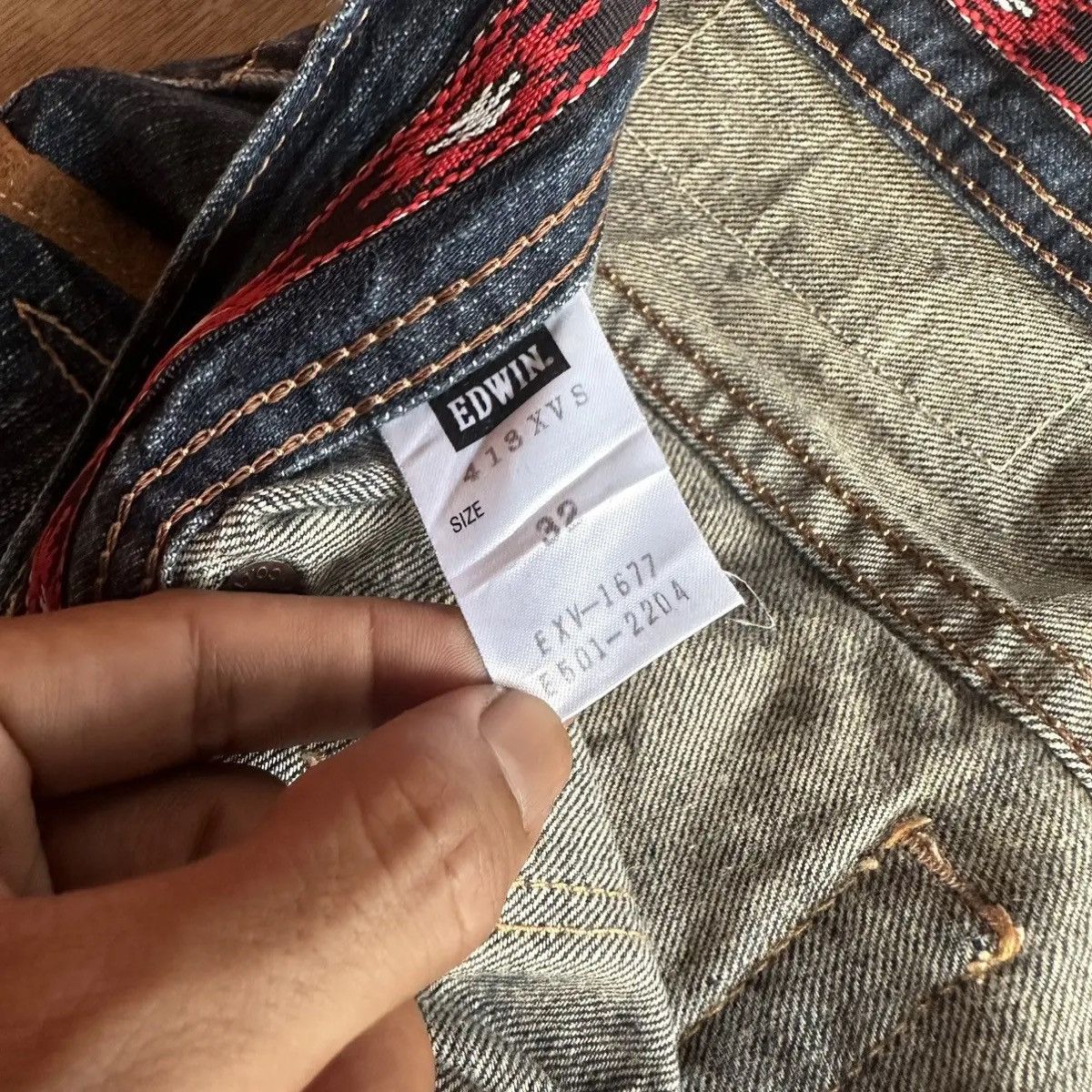 Japanese Brand STEALS🔥DISTRESSED DENIM VINTAGE EDWIN JEAN NICE FADING PANT Size US 34 / EU 50 - 10 Thumbnail