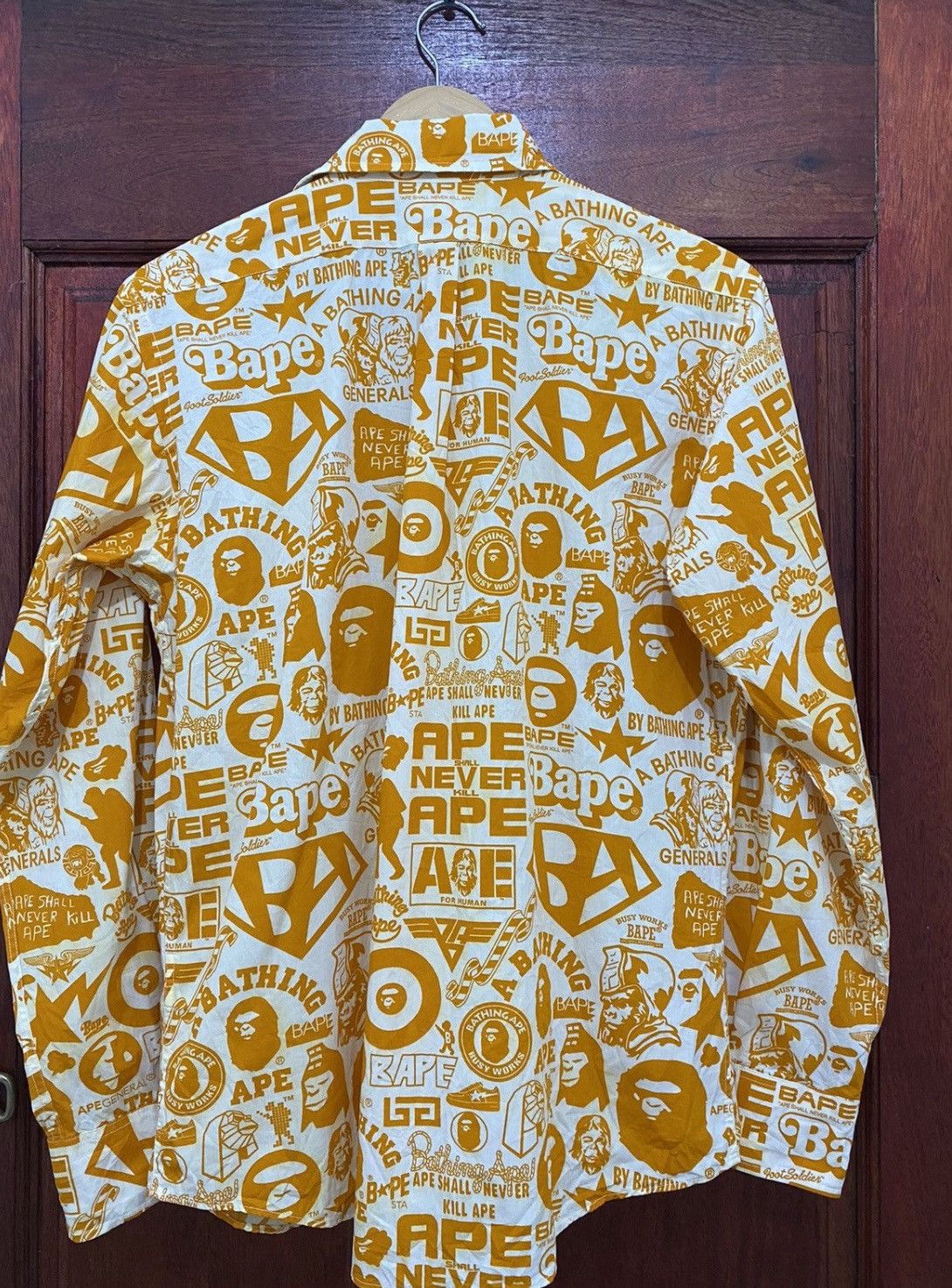 Bape Bape All Logo Button Up Shirt Size US S / EU 44-46 / 1 - 2 Thumbnail