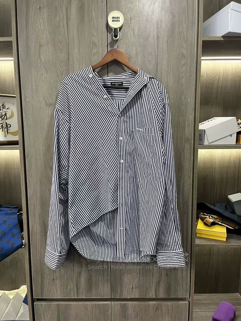 Balenciaga Balenciaga Striped Loose Fit Shirt Size US XXS / EU 40 - 9 Thumbnail