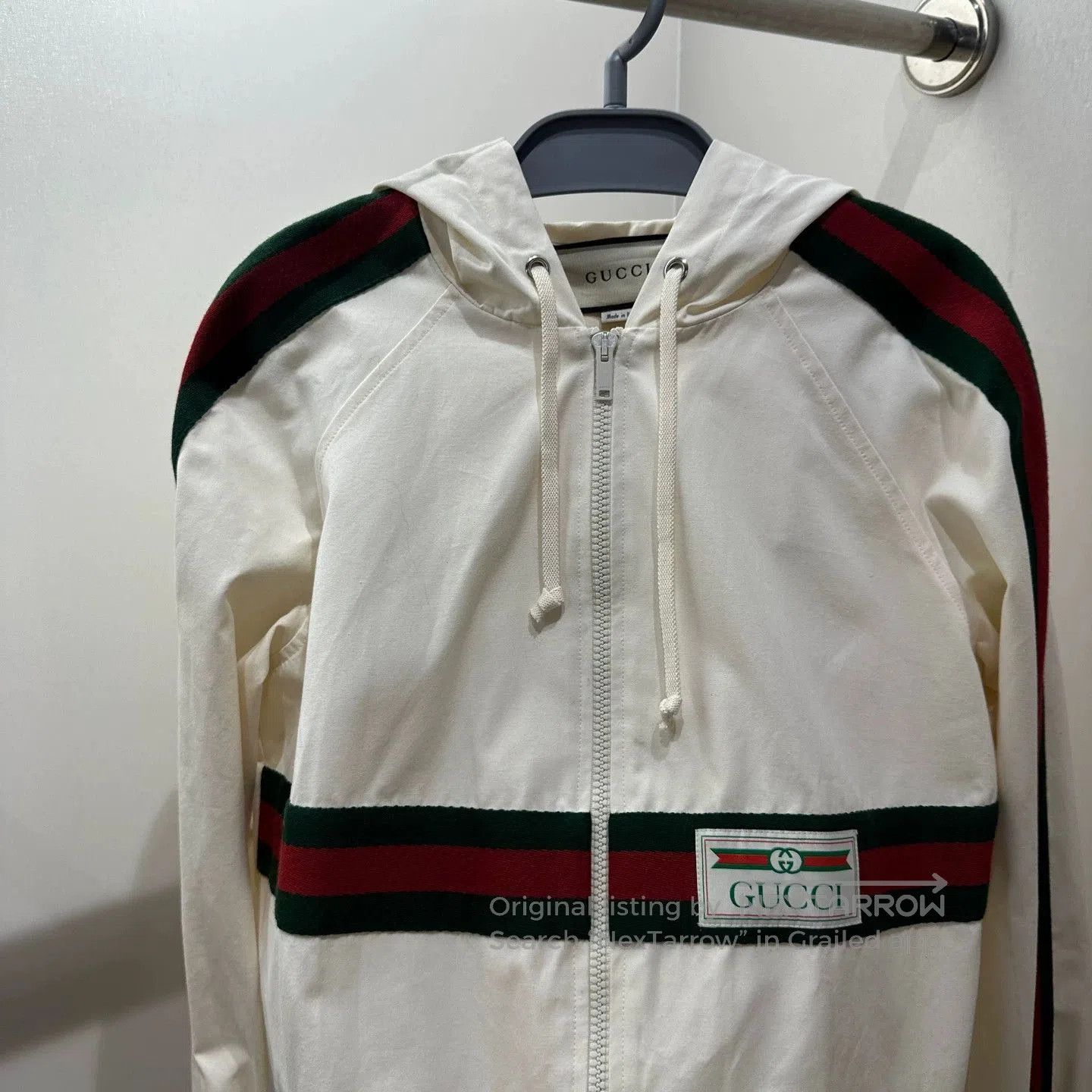 Gucci Hooded Light Jacket with Striped Accents. Size US XS / EU 42 / 0 - 6 Thumbnail
