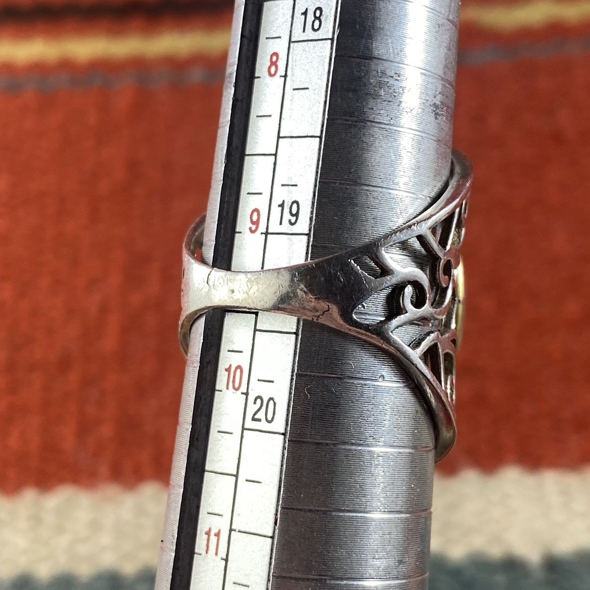 Japanese Brand × Kapital × Vintage Vtg Sterling Silver Turquoise Chunky Two Tone Signet Ring Size ONE SIZE - 11 Thumbnail