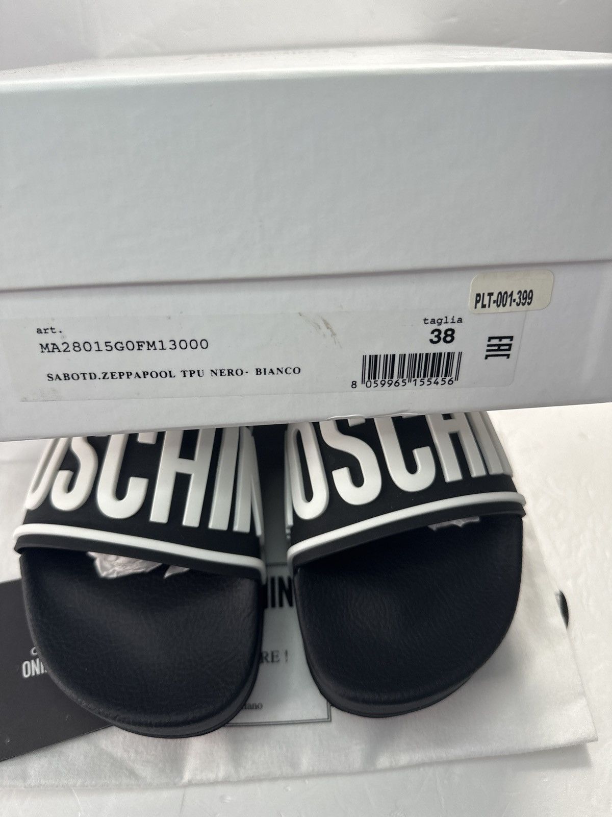 Moschino Moschino Logo Platform Slide Sandals Black Womens Size US 8 / IT 38 - 3 Thumbnail