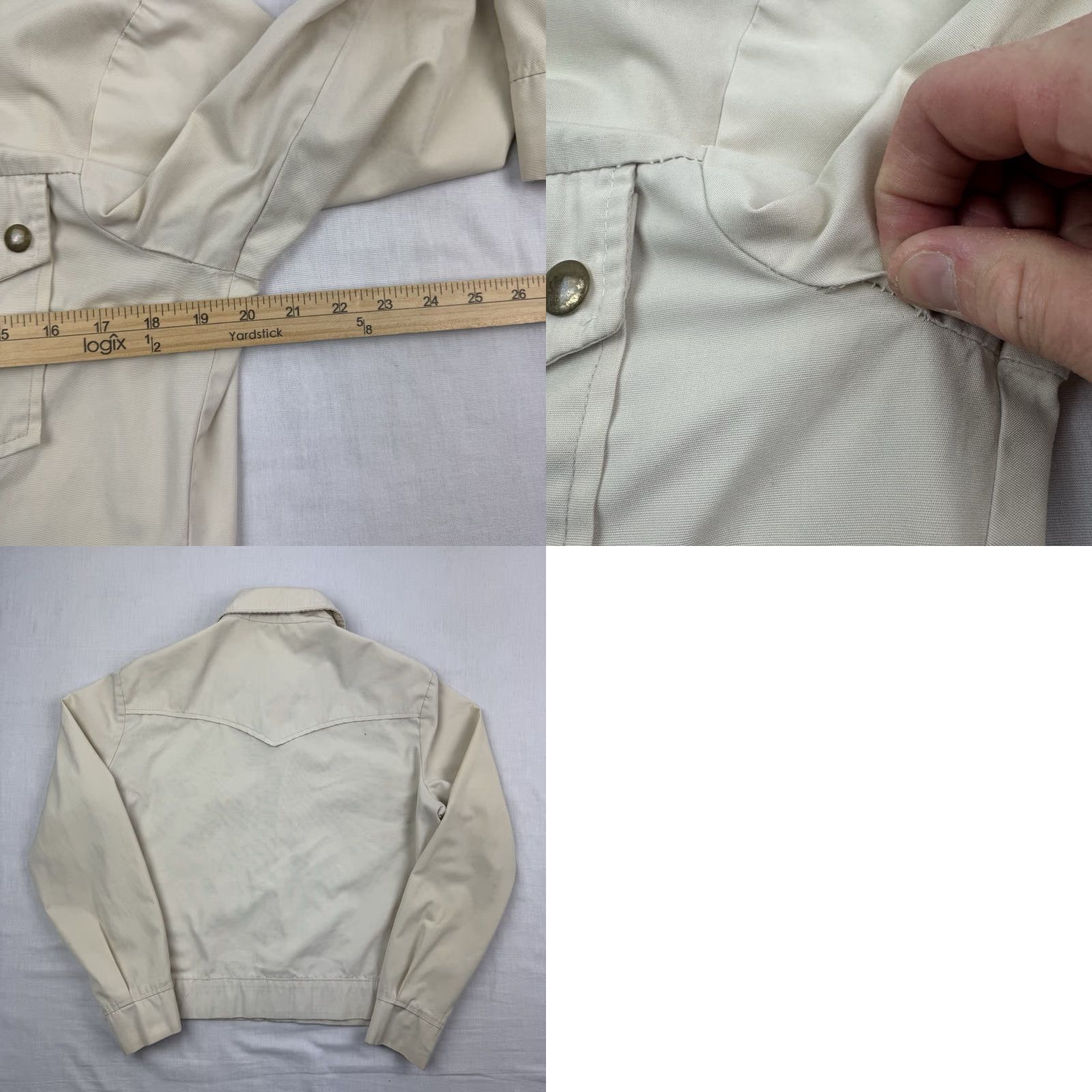 Vintage VINTAGE Spatz Jacket Womens M Hipster 70s 60s Collared Snap Ivory Size M / US 6-8 / IT 42-44 - 8 Thumbnail