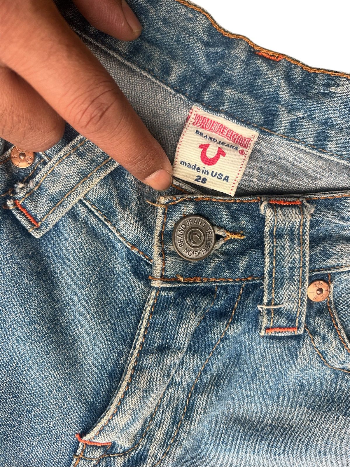 True Religion Vintage True Religion Embroidered Flared Bobby Jeans Size US 29 - 9 Thumbnail