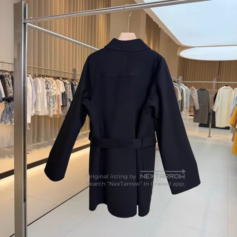 Hermes Hermes Black Cashmere Coat with Belt and Buckle, Mid-Lengt Size S / US 4 / IT 40 - 2 Thumbnail