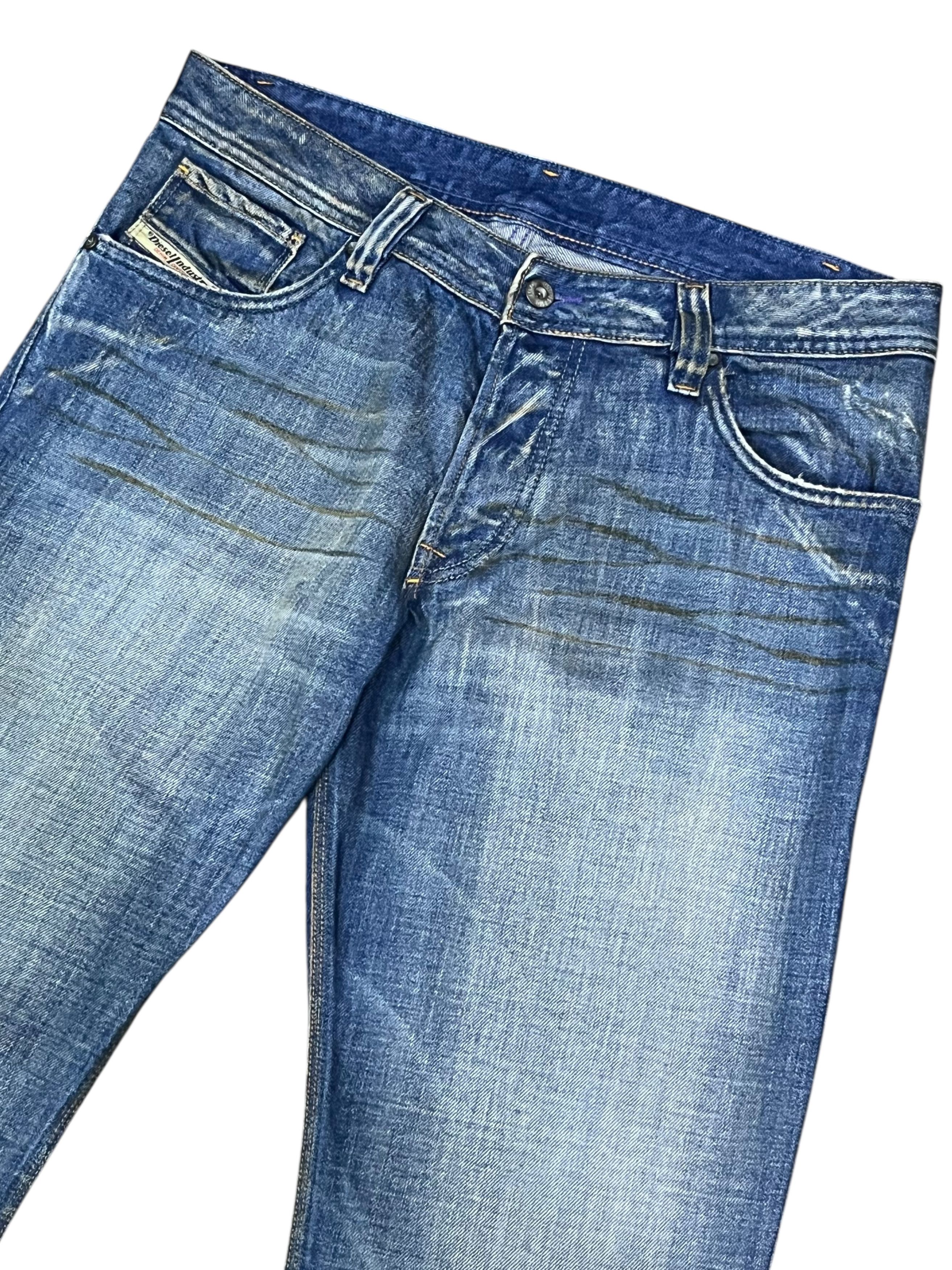 Diesel FYE PUNK🔥DIESEL Distressed Denim Wide Leg Super FLARE Jeans Size US 32 / EU 48 - 5 Thumbnail