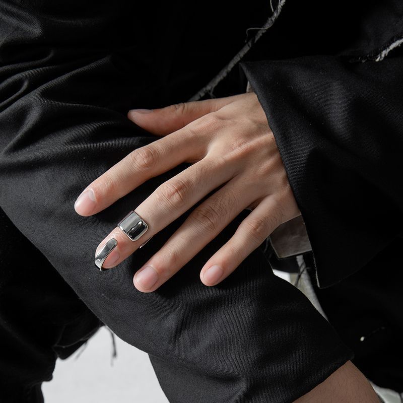 Jewelry Punk Jewelry Rings Open Size Chrome Ring (Size 7-13) Size ONE SIZE - 1 Thumbnail