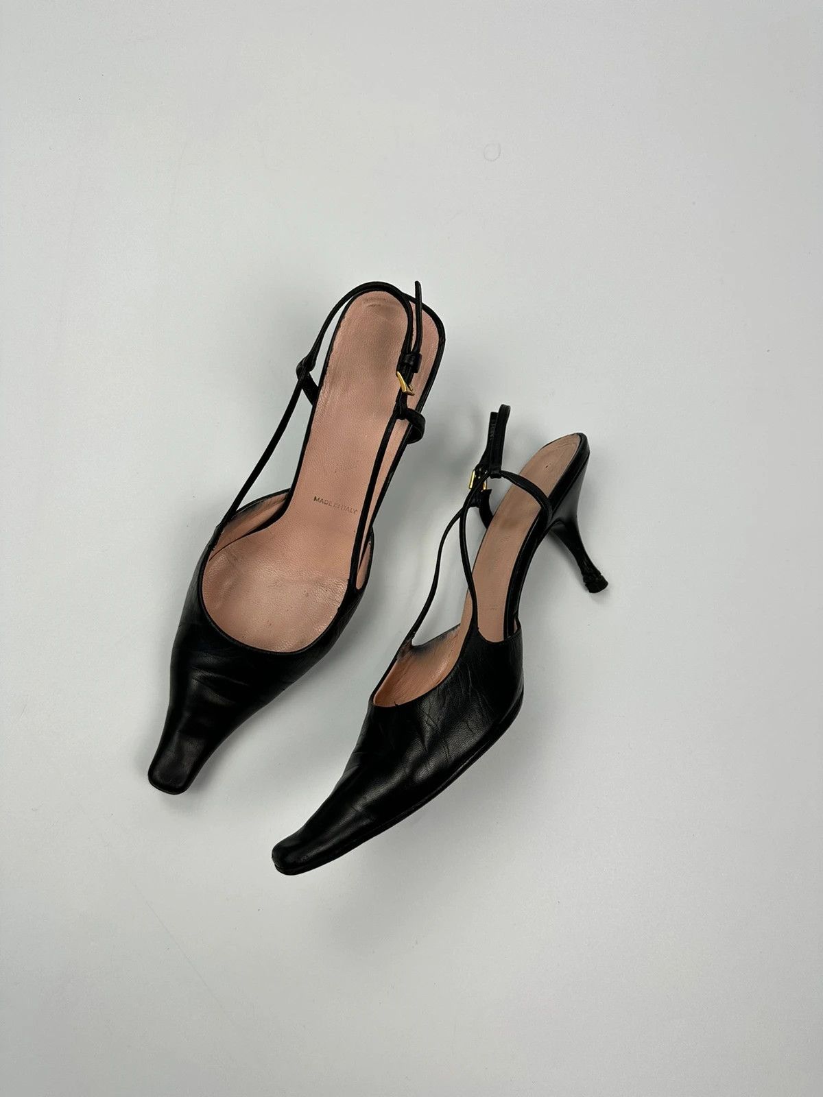 Prada Prada Milano Black Leather SlingBack Mules Pumps Heels Size US 6 / IT 36 - 2 Thumbnail