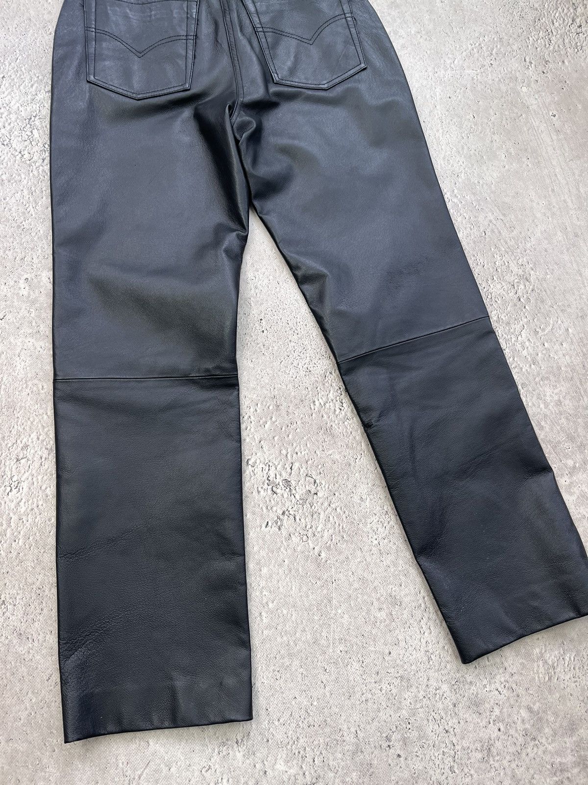 Designer × Leather VINTAGE CASUAL BALENCIAGA STYLE LEATHER PANTS MOTO RACING Size US 30 / EU 46 - 11 Thumbnail