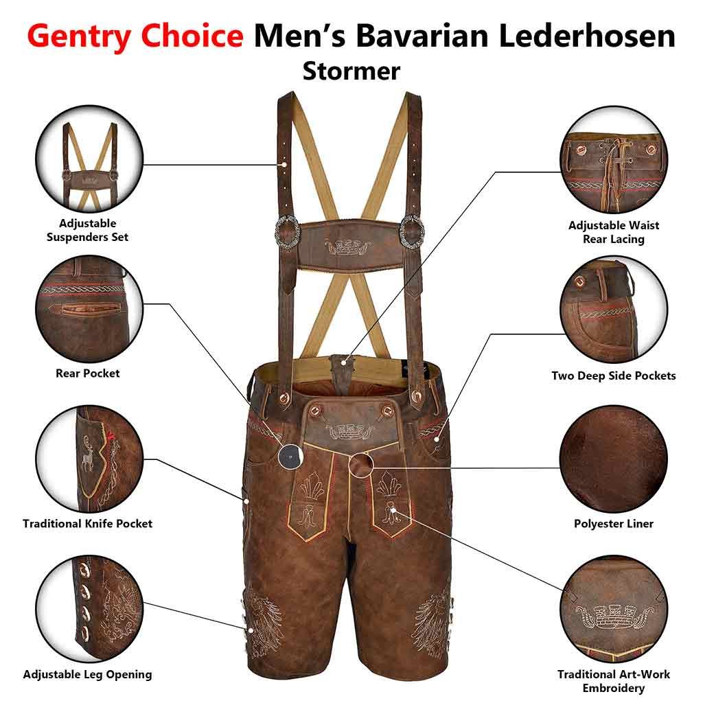 Other Leather Lederhosen Red Brown Size US 36 / EU 52 - 6 Thumbnail