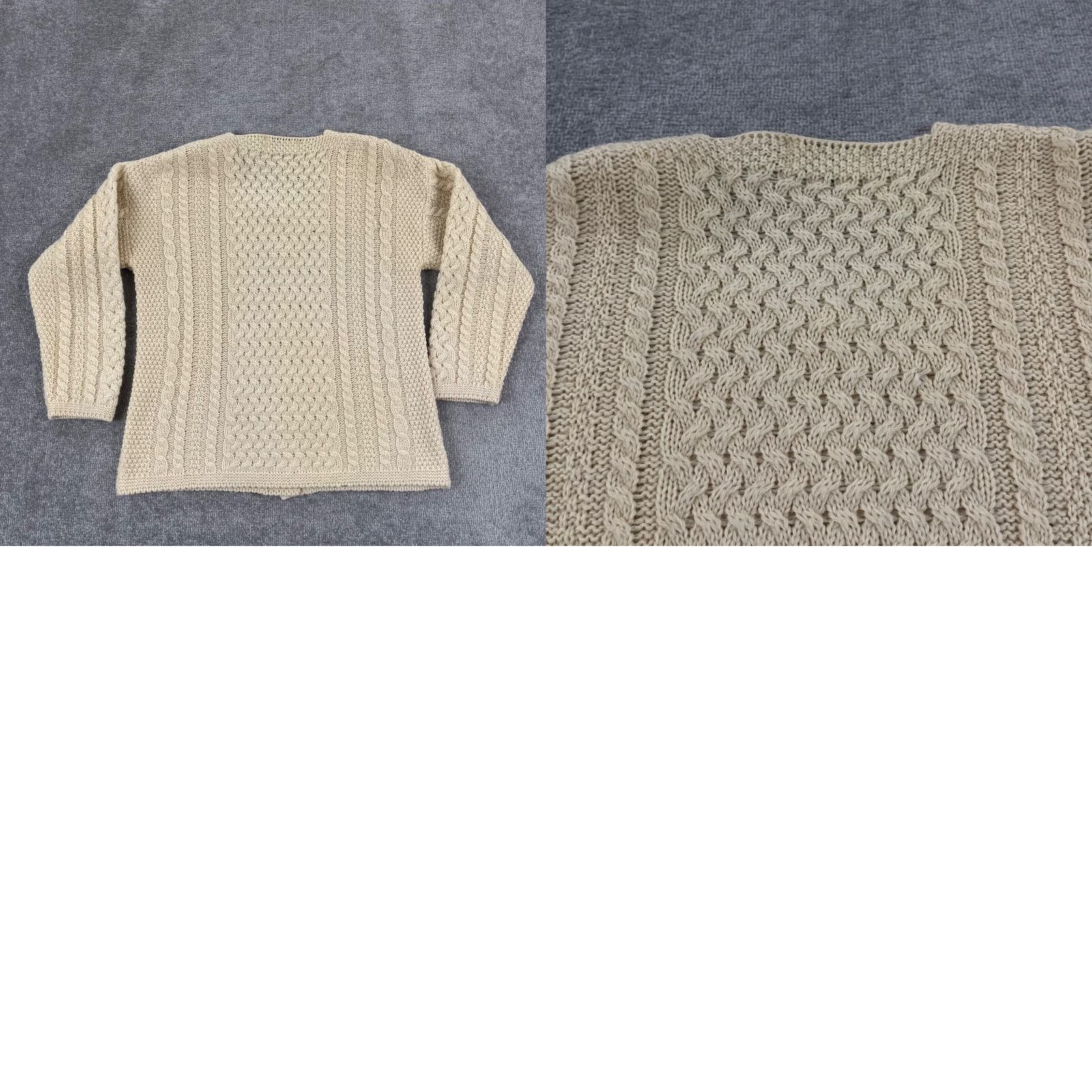Vintage VINTAGE Aran Crafts Sweater Womens Medium Brown Wool Cable Knit Square Neck Cardigan Size M / US 6-8 / IT 42-44 - 8 Thumbnail