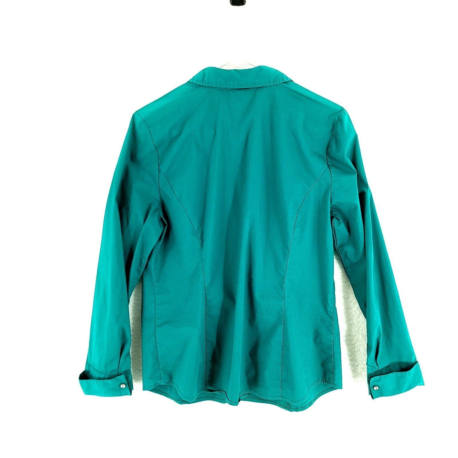 Vintage Jaclyn Smith Green Long Sleeve Buton-Up Collared Dress Shirt Size L / US 10 / IT 46 - 6 Thumbnail