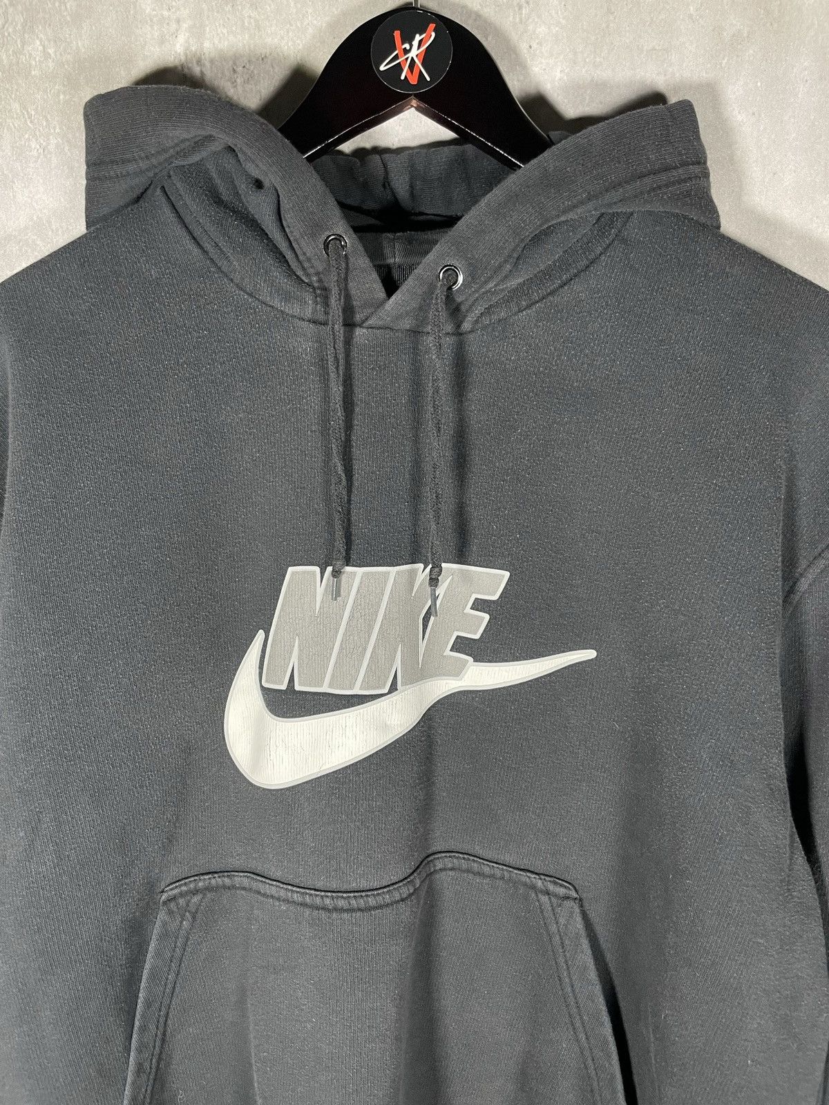 Nike × Vintage Vintage Y2K Nike Center Swoosh Logo Black Hoodie Size US L / EU 52-54 / 3 - 3 Thumbnail