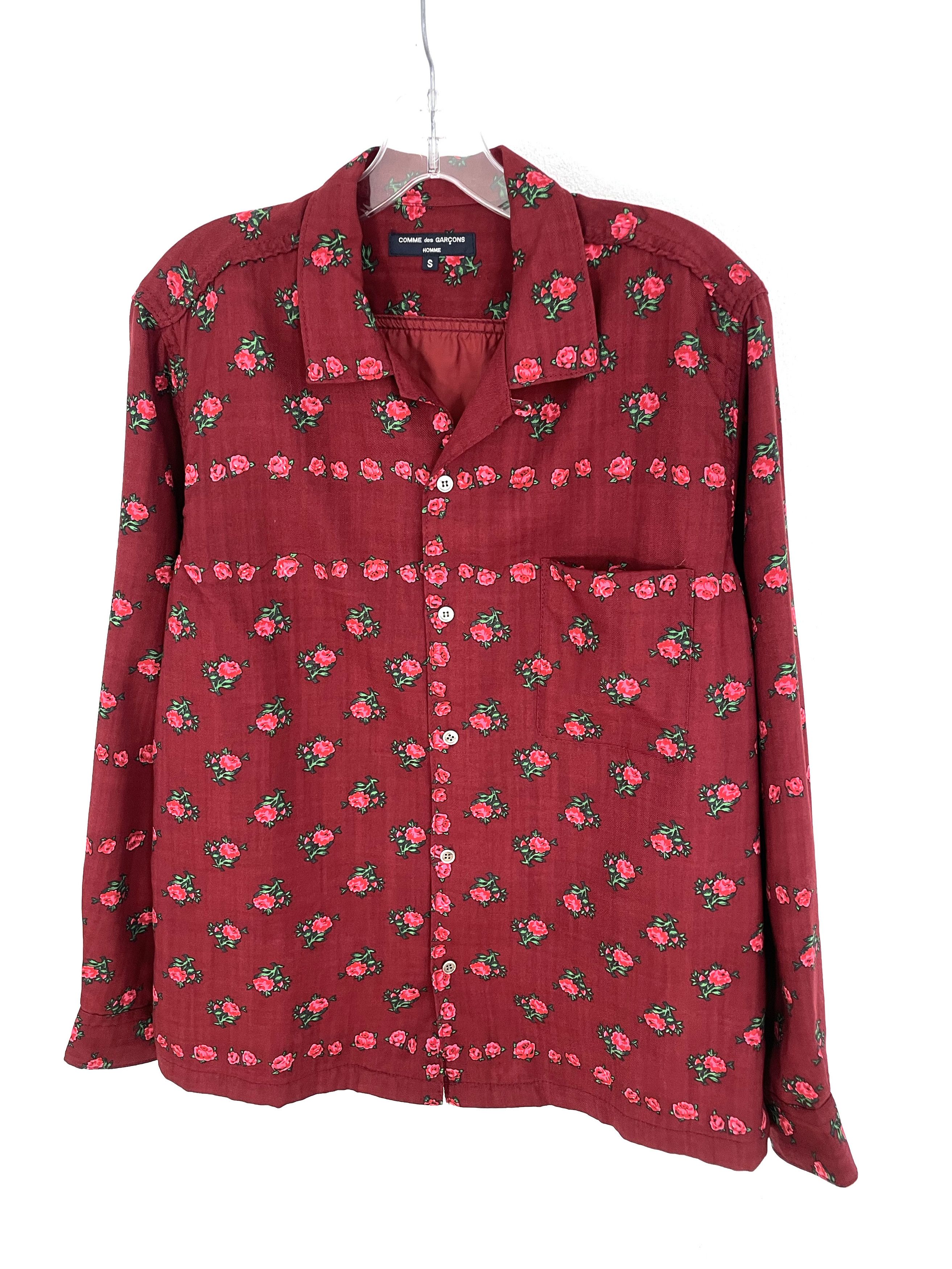 Comme des Garcons Homme 2003 Floral Wool Buttonup Size US M / EU 48-50 / 2 - 2 Thumbnail