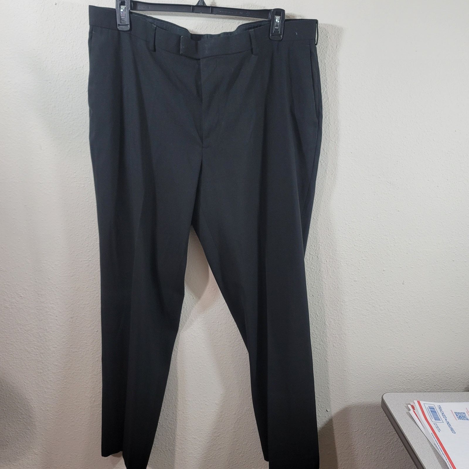 Perry Ellis Perry Ellis Portfolio Black Flat Front Dress Pants Size 42 Size US 42 / EU 58 - 1 Thumbnail