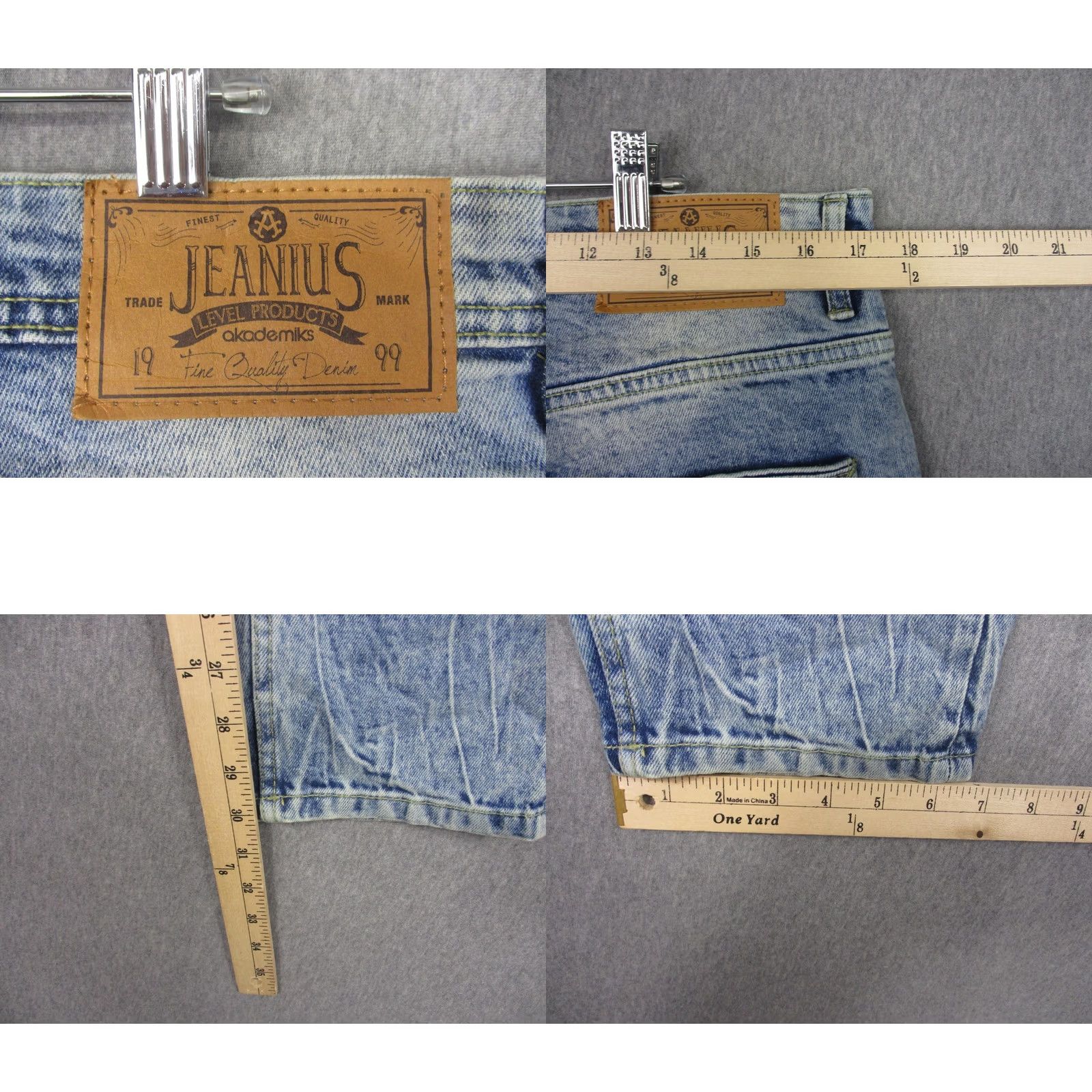 Akademiks Akademiks Jeans Mens 34x30 Blue Slim Tapered Flex Fit Distressed Denim Stretch Jeans Size US 34 / EU 50 - 9 Thumbnail