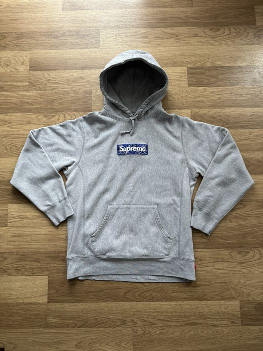 Grey supreme bandana sales hoodie