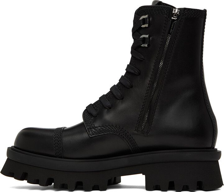 Salvatore Ferragamo o1s1rm1224 Faraway Lace-Up Boots in Black Size US 10 / EU 43 - 3 Thumbnail