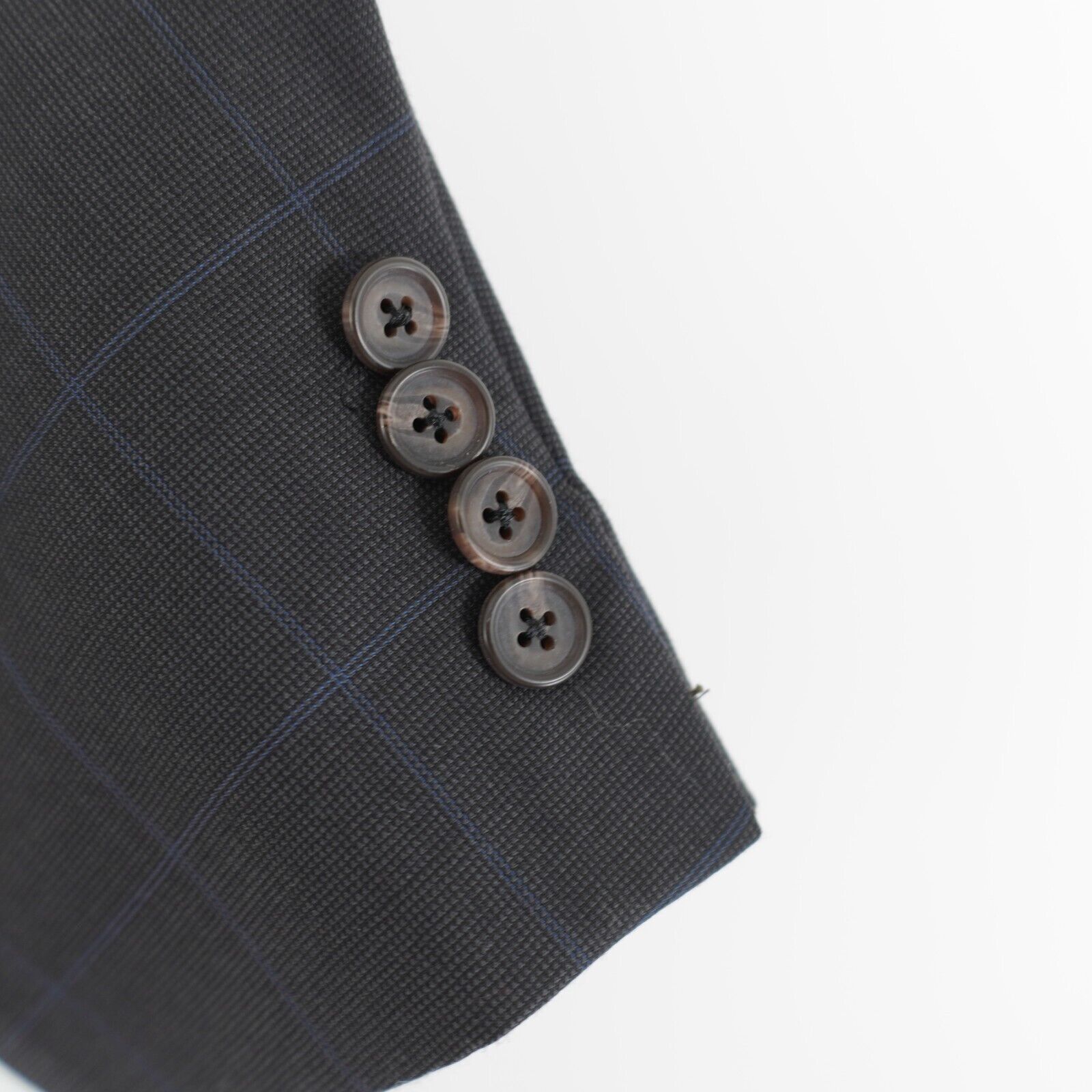 Lauren Ralph Lauren Lauren Ralph Lauren Gray Nailshead Blue Windowpane Wool 2 Bu Size 48R - 3 Thumbnail