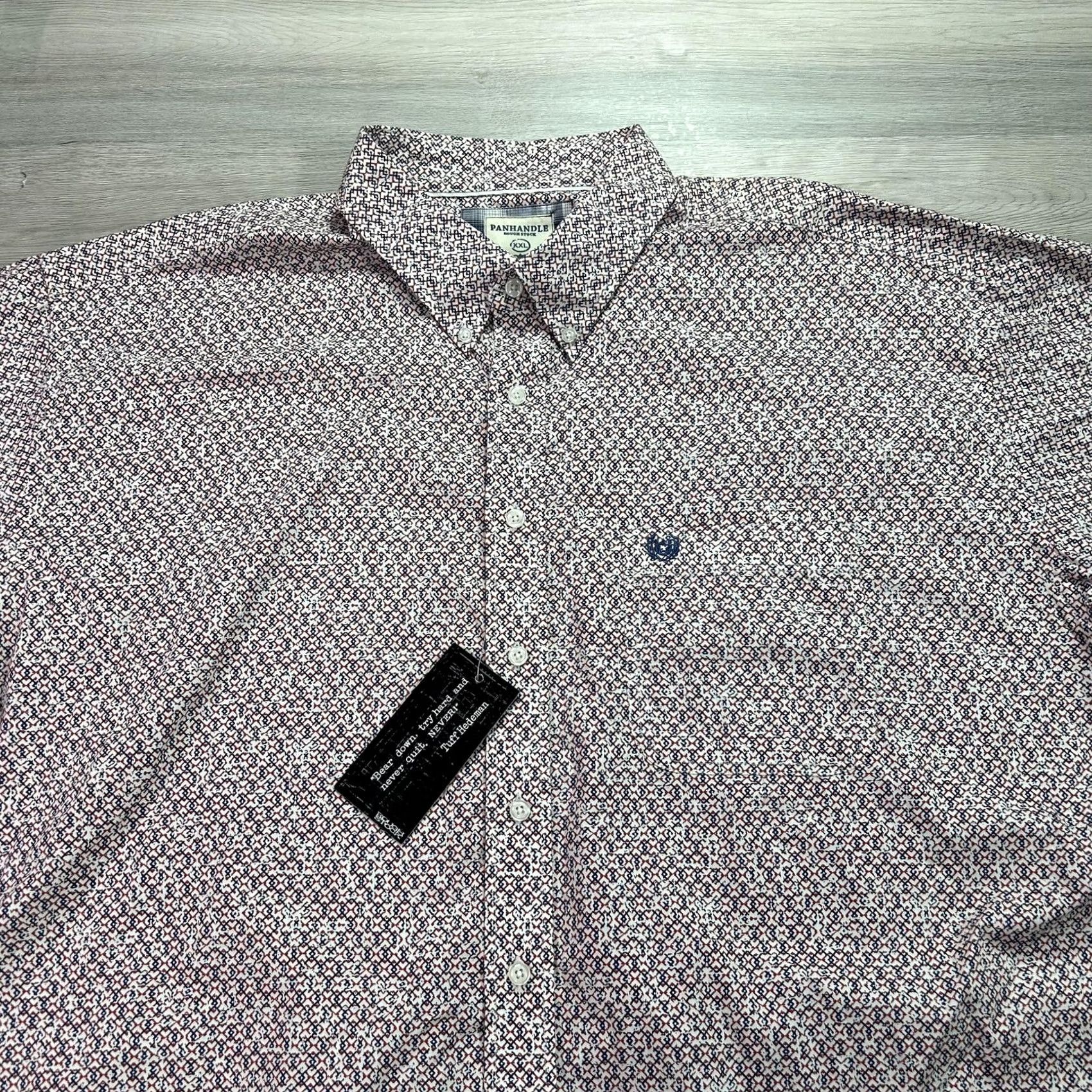 Vintage Panhandle Rough Stock Shirt Mens 2XL White Geometric Short Sleeve Western Snap Size US XXL / EU 58 / 5 - 3 Thumbnail
