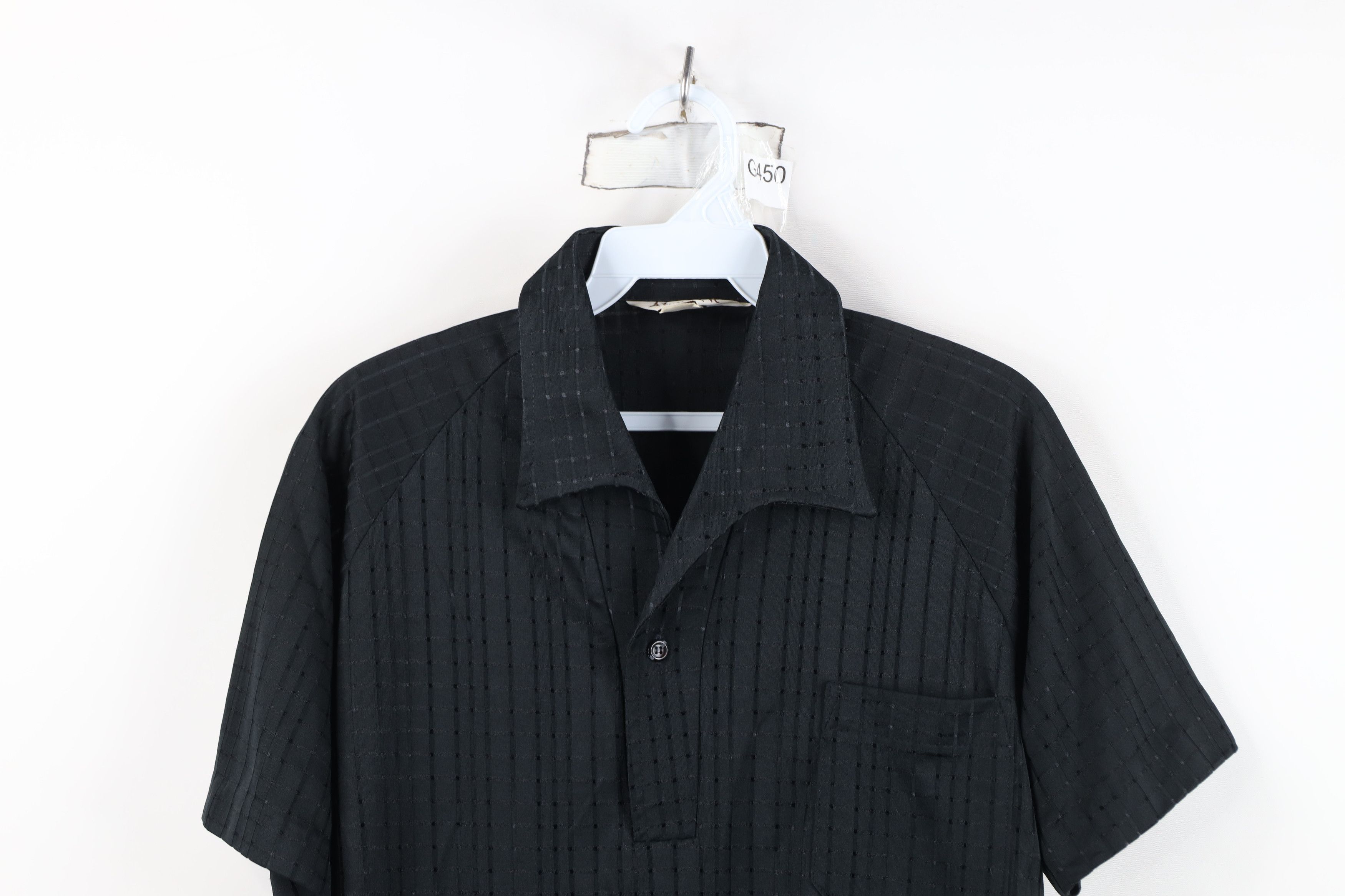 Vintage Vintage 60s 70s Streetwear Collared Polo Shirt Black USA Size US M / EU 48-50 / 2 - 2 Thumbnail