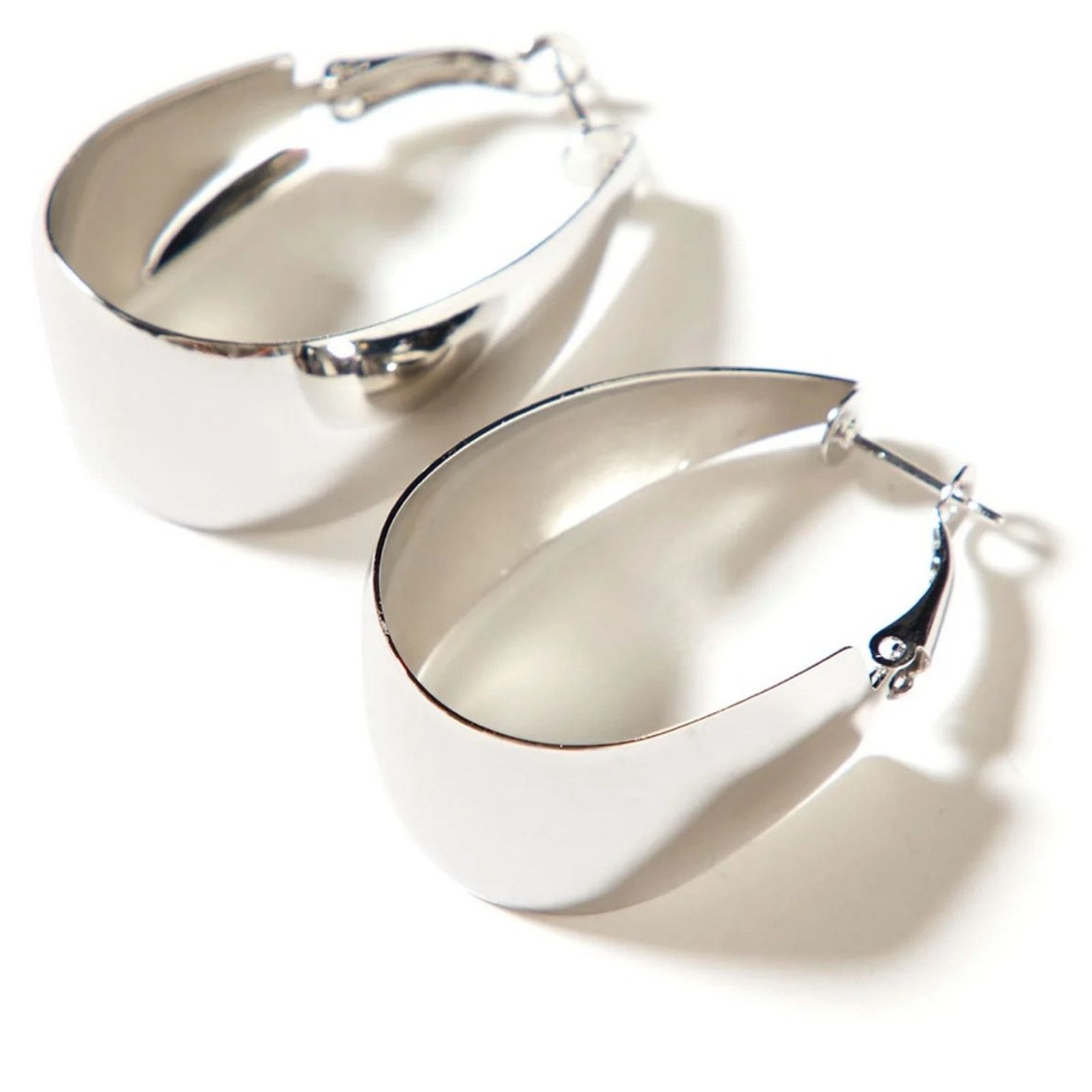 Other FASHION NOVA Silver Crazy Talk Hoop Earrings NWT Size ONE SIZE - 3 Thumbnail