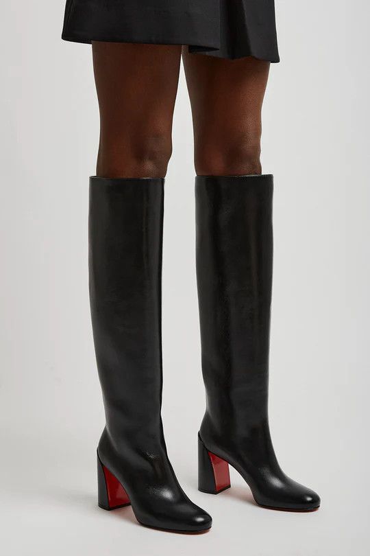 Christian Louboutin os11x0326 Janitta 85 Leather Boots in Black Size US 7.5 / IT 37.5 - 2 Thumbnail