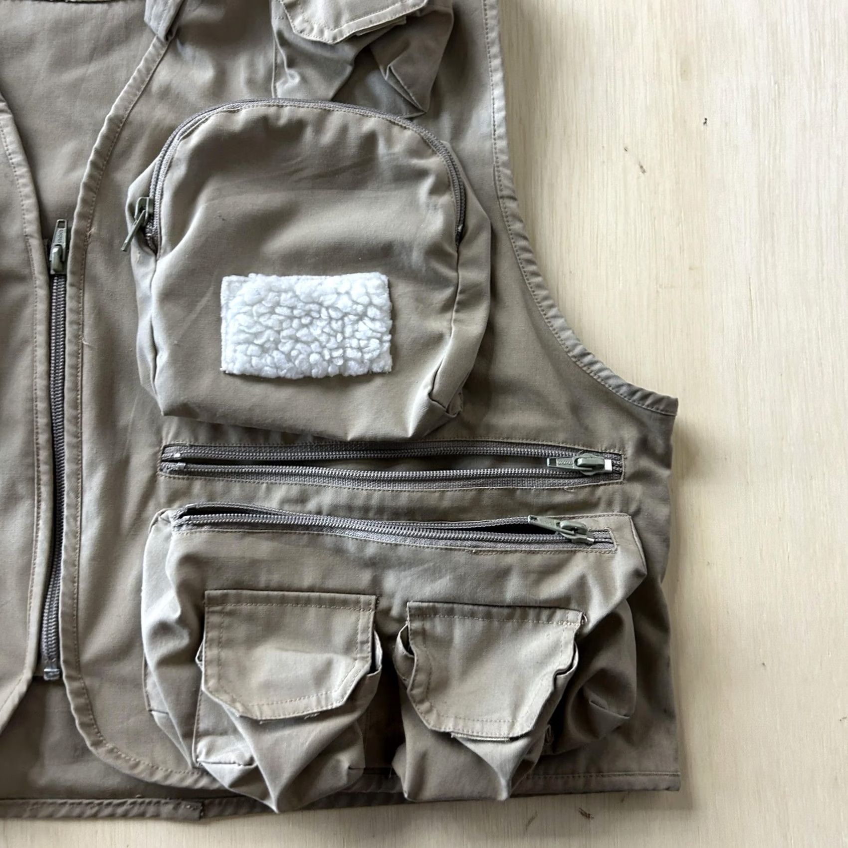 Vintage Woodfield Vest Mens XL Beige Canvas Full Zip Utility Outdoor Fishing Vest Size US XL / EU 56 / 4 - 2 Thumbnail