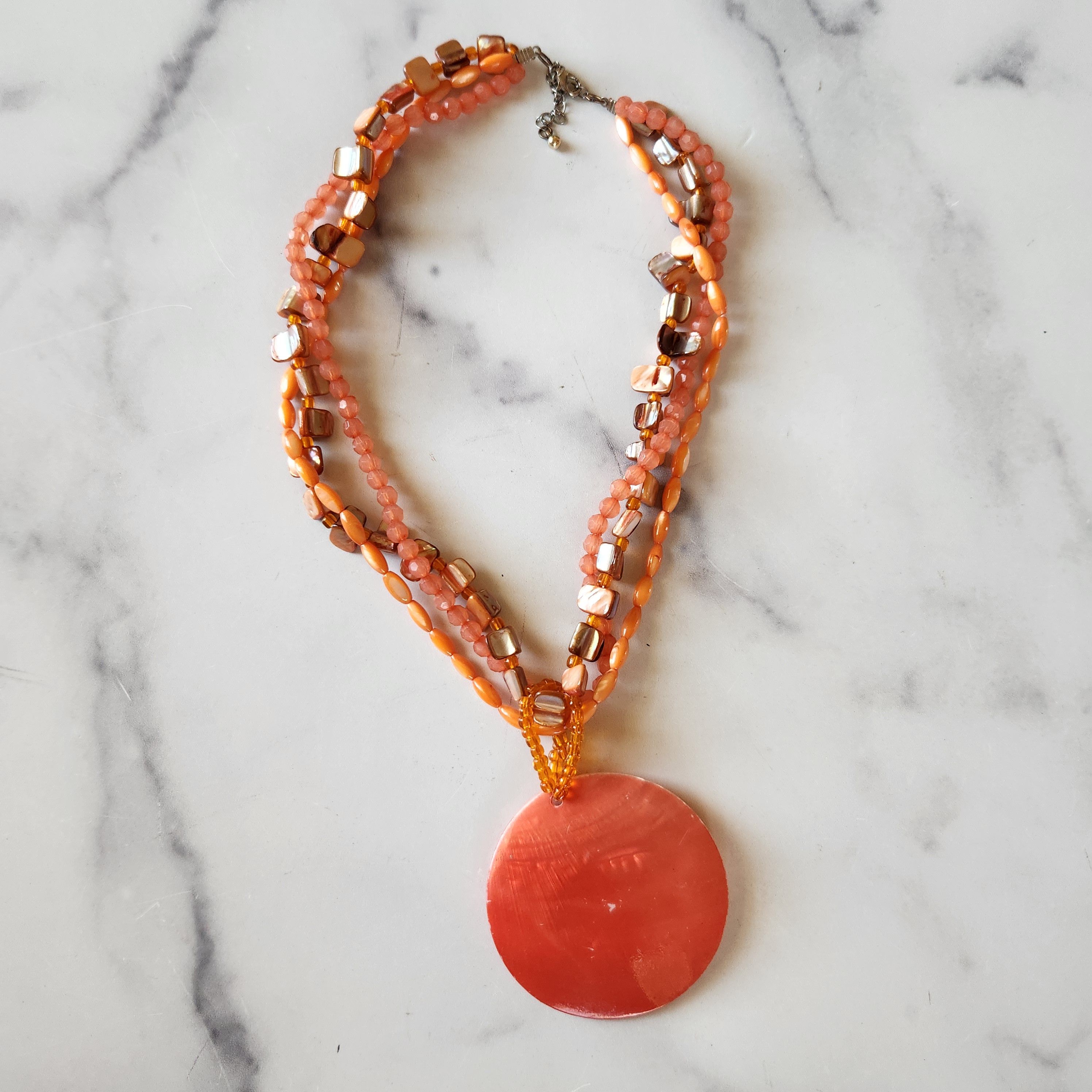 Other coral beach y2k 3 strand large circle pendant sun tropical Size ONE SIZE - 2 Thumbnail