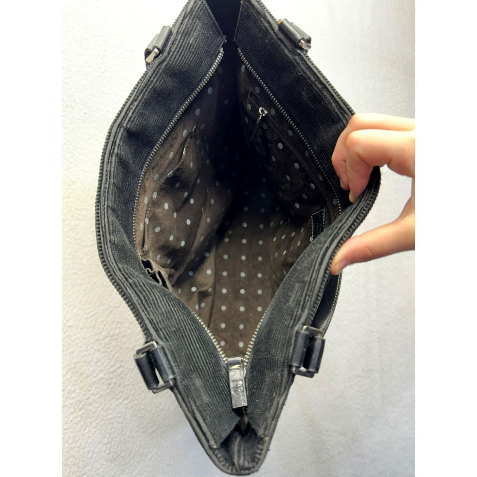 Vintage VINTAGE Kate Spade Corduroy Purse Shoulder Bag Women Black Corduroy Leather Accent, Kate Spade Purse, Pre-Owned Good, 5124 Size ONE SIZE - 3 Thumbnail