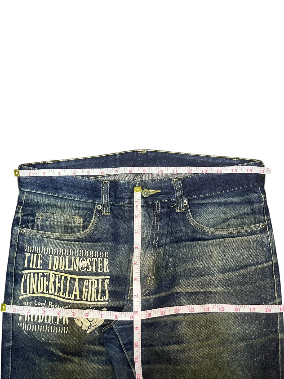Hook-Ups Vintage Idol Master Love Unicorn Mud Wash Distress Jeans Size 34" / US 12 / IT 48 - 6 Thumbnail