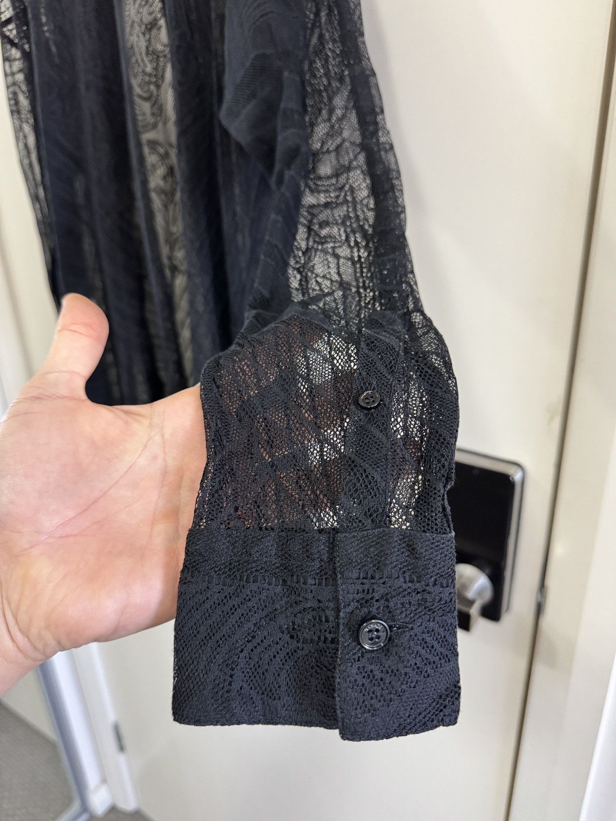 Versace SS12 Runway Lace Shirt Black Medusa French Lace Sheer 38 Size US M / EU 48-50 / 2 - 16 Thumbnail