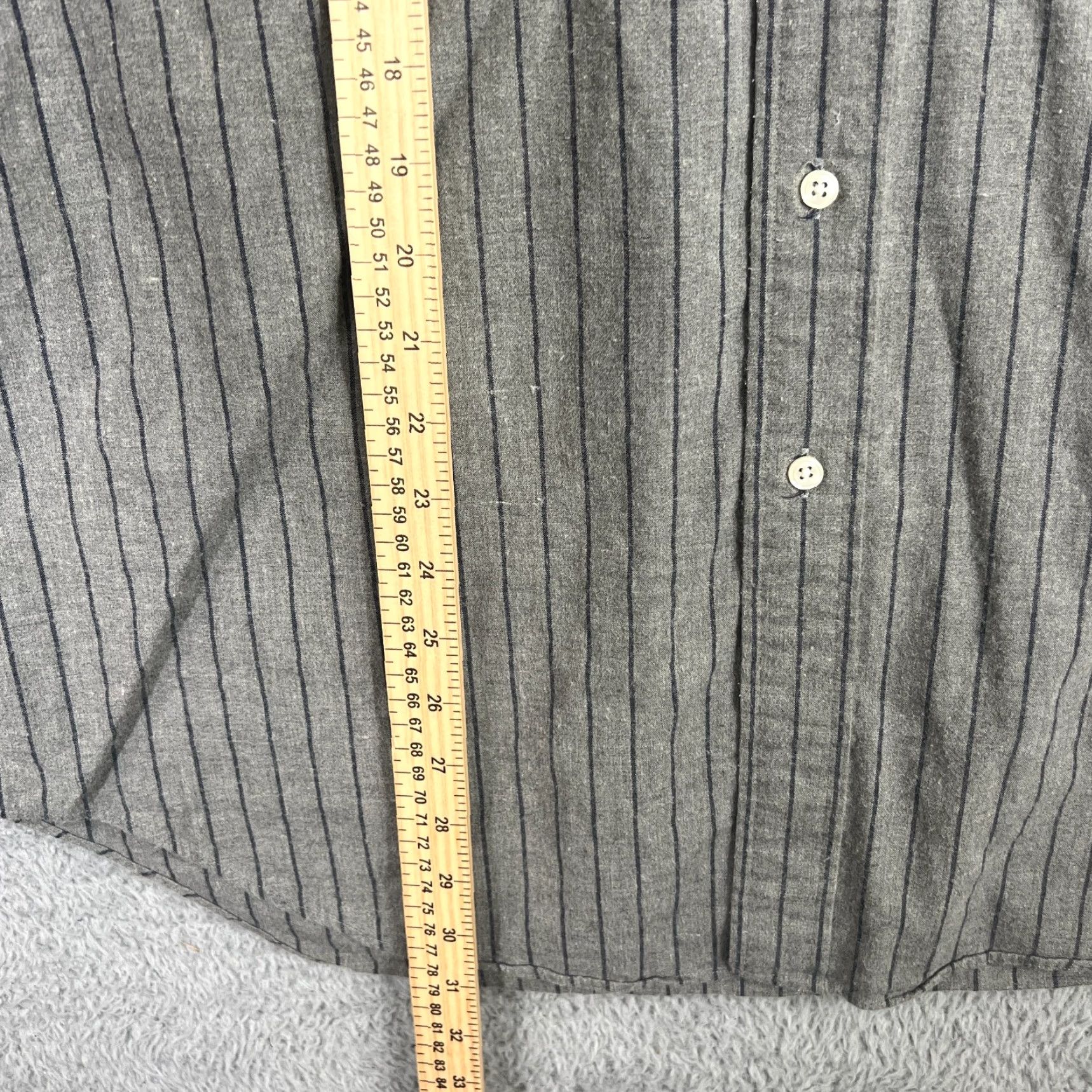 Ralph Lauren VINTAGE Ralph Lauren Button-Down Shirt Men L Gray Striped Blake Long Sleeve Cotton Size 42R - 3 Thumbnail