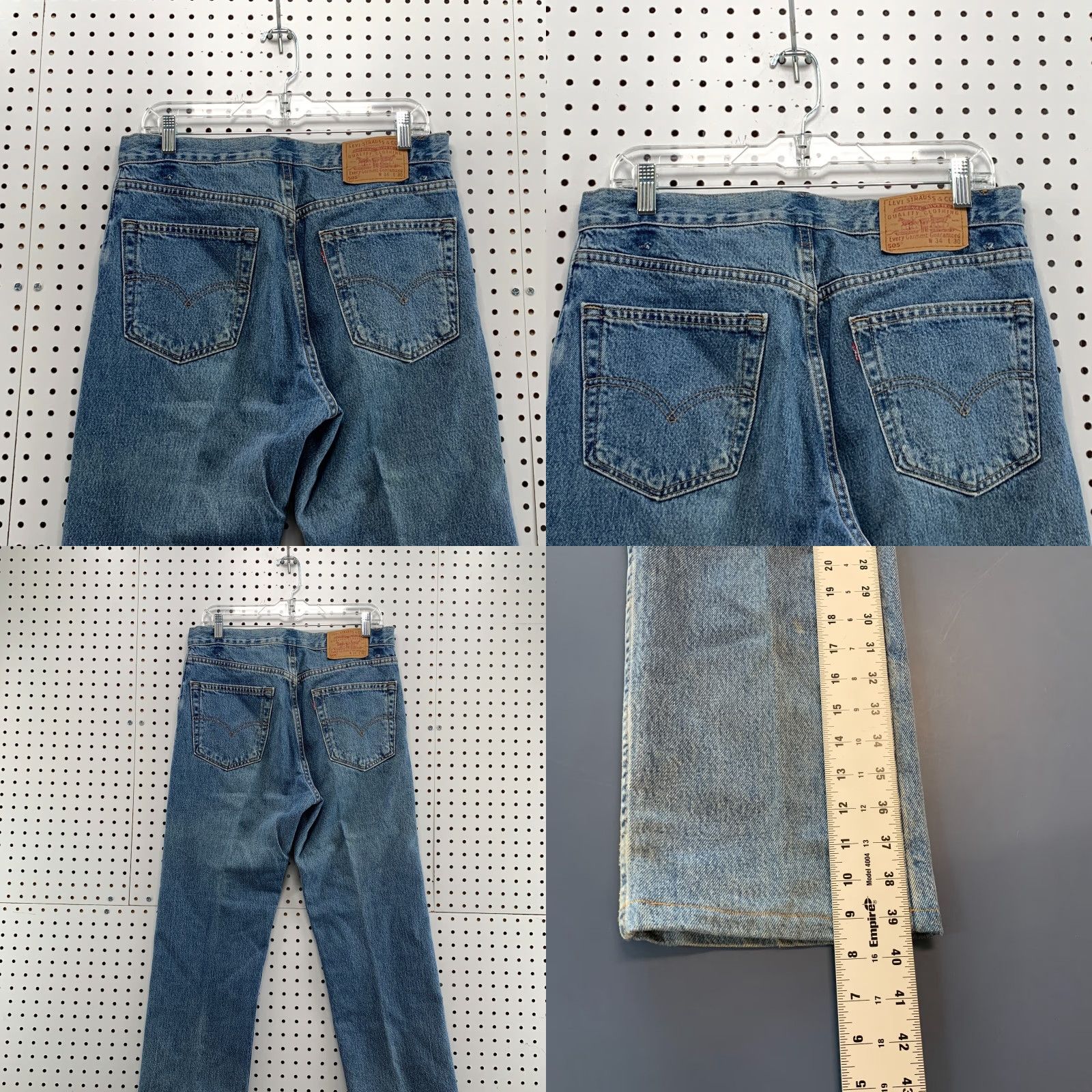 Levi's VINTAGE Levi's 505 Jeans Regular Mens Blue Denim 32x28 Straight Fit denim Jeans 32 Mens Blue Levi's 505 Vintage 90s Size US 32 / EU 48 - 10 Thumbnail