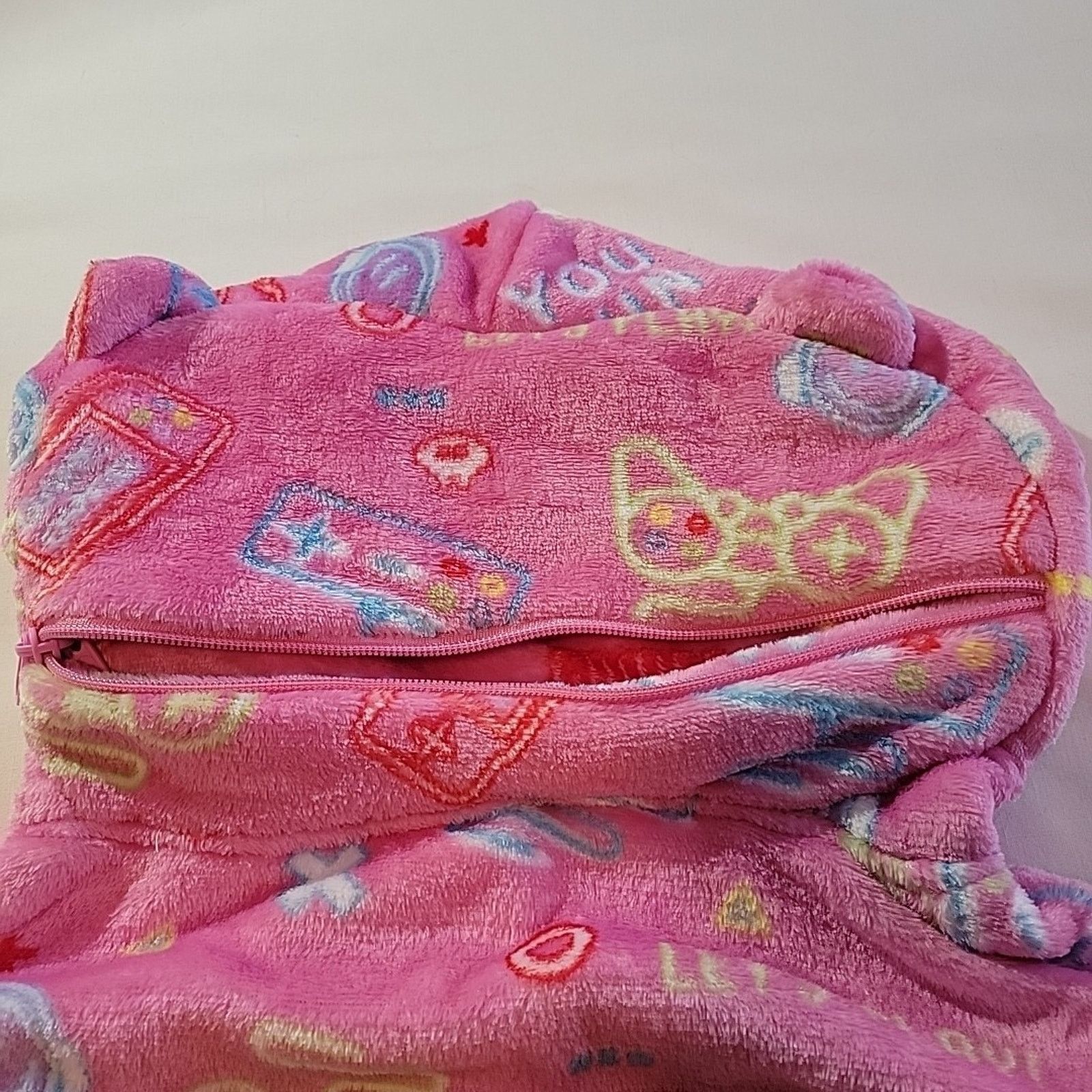 The Unbranded Brand Pink Blanket Hoodie Gaming Oversized Soft Fleece Glows Size ONE SIZE - 11 Thumbnail