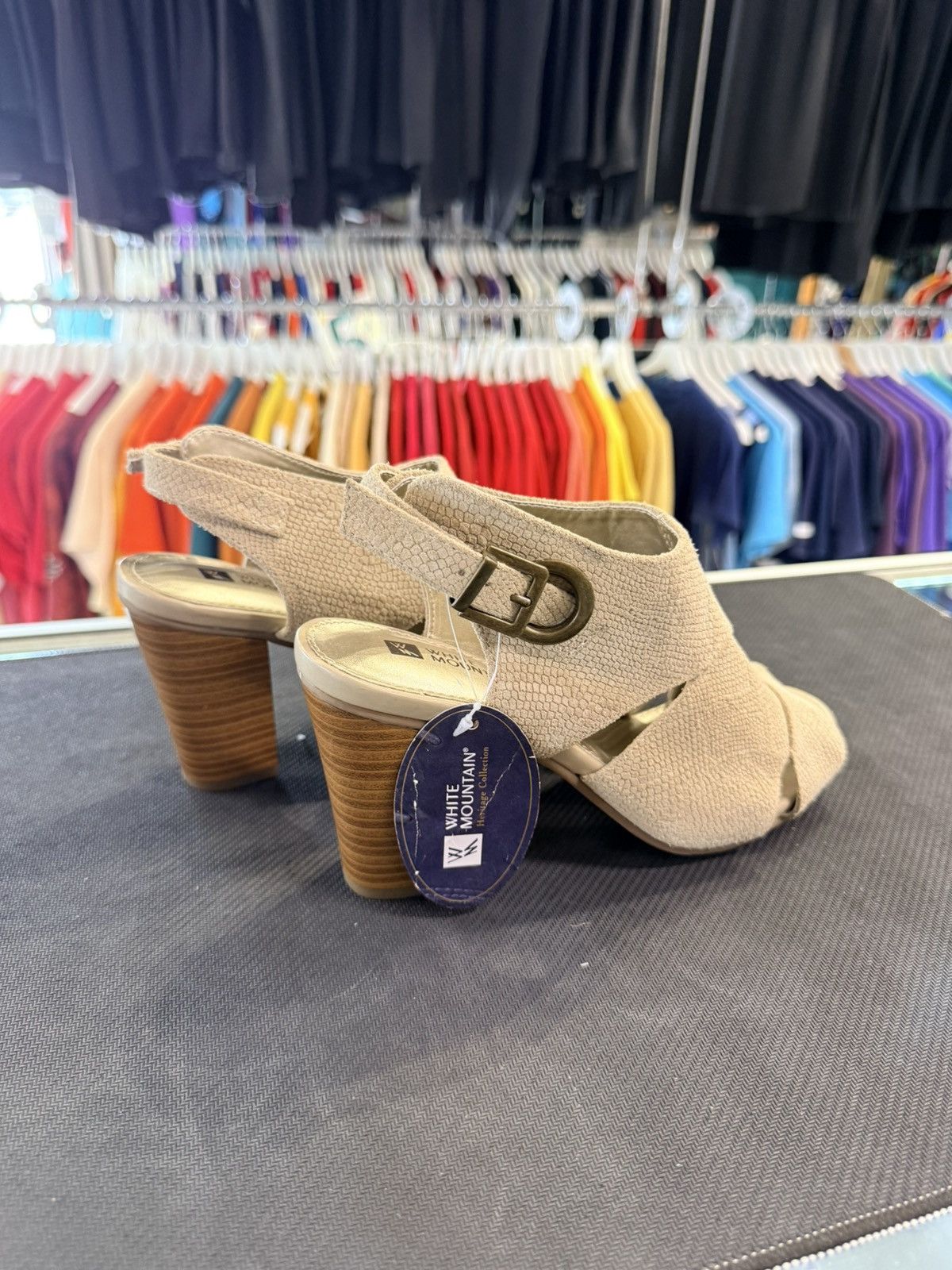 White Mountaineering White Mountain District Beige Heel Sandals Size US 7.5 / IT 37.5 - 5 Thumbnail
